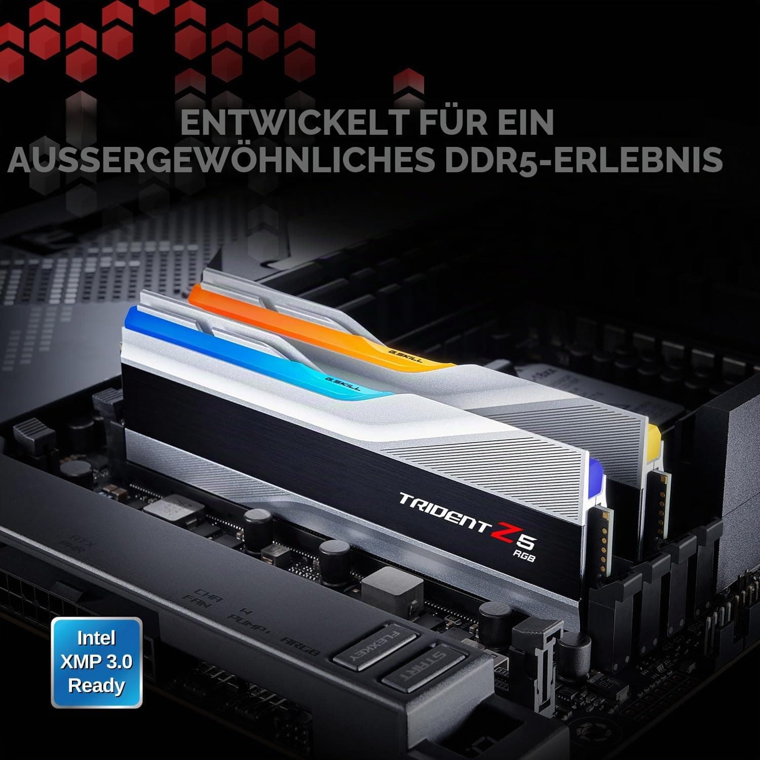 G.Skill Trident Z5 RGB Series (Intel XMP) 32GB (2X 16GB) 288-pin SDRAM DDR5 7200 CL34-45-45-115 1,40V Dual Channel Desktop Memory F5-7200J3445G16GX2-TZ5RS (Metallic S) Silber Metallic Silver Bild 3