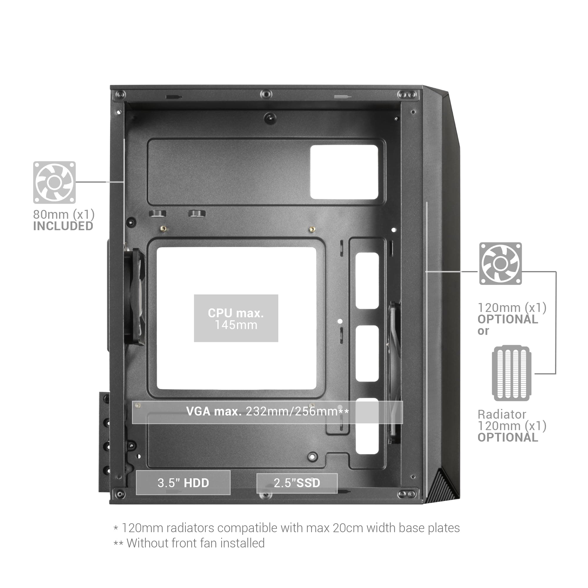 Mars Gaming MC-S1, Gehäuse PC Micro-ATX Ultra-Kompakt, 12-Mode ARGB Frontbeleuchtung, FRGB Lüfter, Full Side Window Gaming Gehäuse, Unterstützt Flüssigkeitskühler bis 120mm, Rosa MC-S1 MicroATX Rosa Bild 7