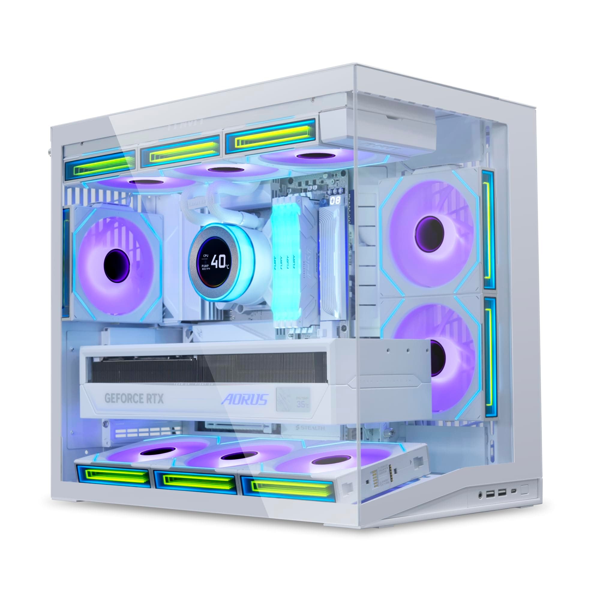 Lian Li O11 Dynamic Mini V2 PC-Gehäuse Weiß | Kompakter ATX Midi-Tower mit Zwei-Kammer-Design, Tempered Glass und modularem Aufbau V2 Weiß