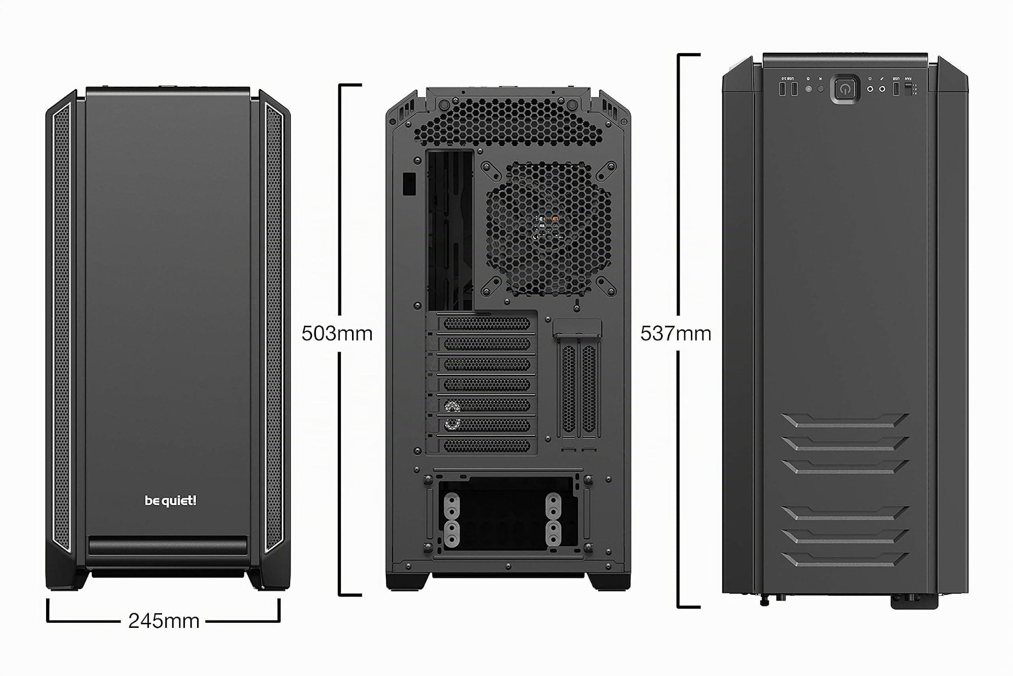 be quiet! Silent Base 601 ATX PC Midi PC Gehäuse mit Seitenfenster Silber Bild 3