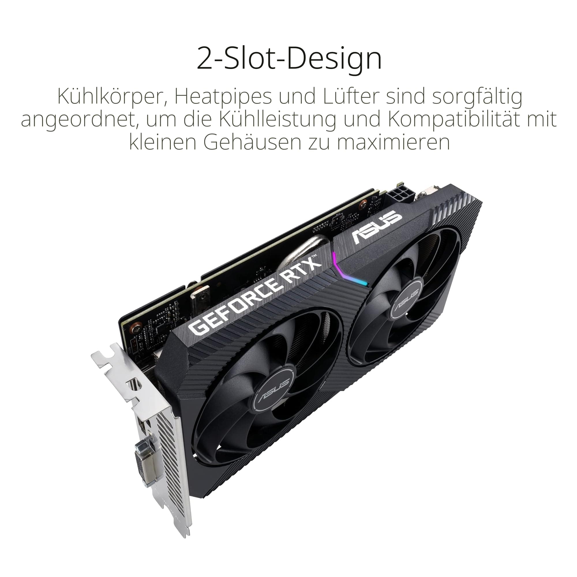 ASUS Dual GeForce RTX 3050 V2 OC Edition 8GB GDDR6 Gaming Grafikkarte (Nvidia RTX3050 V2, PCIe 4.0, HDMI 2.1, DisplayPort 1.4a, DUAL-RTX3050-O8G-V2) Bild 5