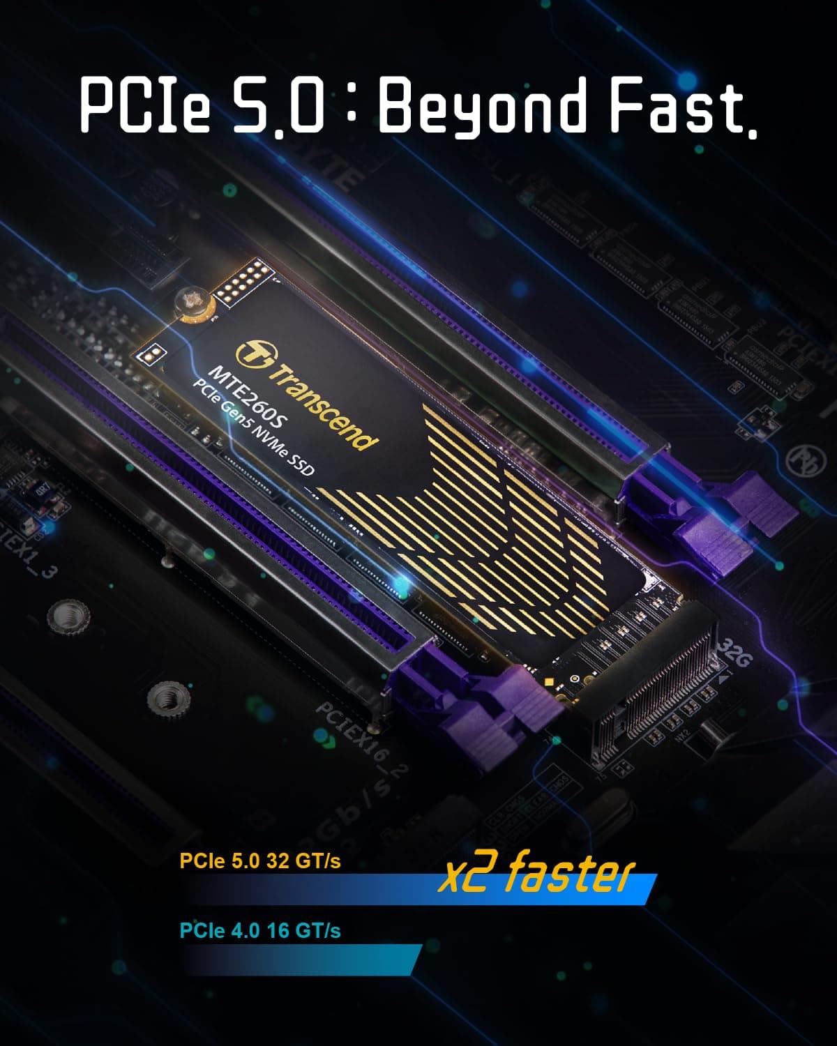 Transcend 4TB Gen5 SSD mit Kühlkörper, bis zu 14.500MB/s, Speichererweiterung für PS5-Konsolen, kompatibel mit Desktops/Laptops, M.2 2280 PCIe 5.0 NVMe Gen5x4 interne Solid State Festplatte, 3D TLC Bild 7