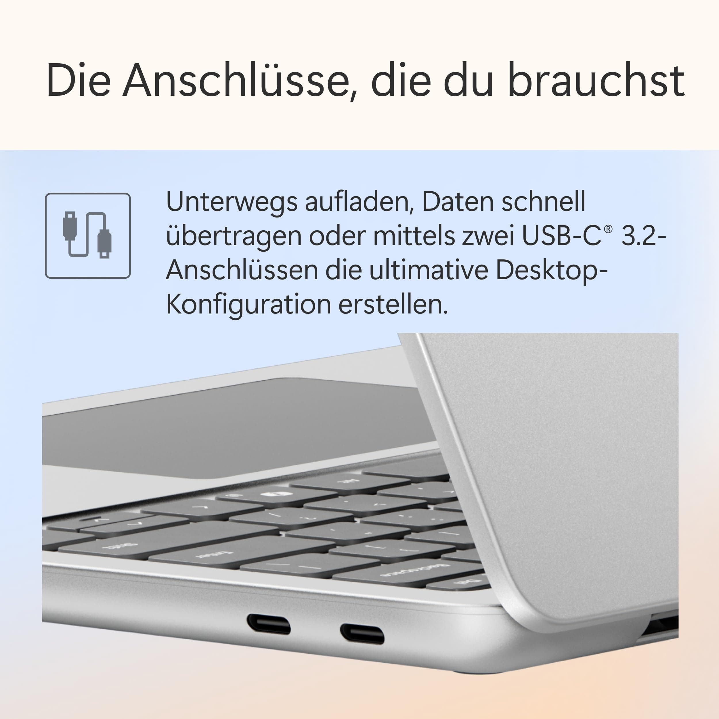 Microsoft Surface Laptop | Copilot+ PC | 13” LCD Touchscreen | Snapdragon® X Plus | 16GB RAM | 512GB Speicher | Neuestes Modell | Platin Platin 16GB RAM | 512GB Speicher Bild 7