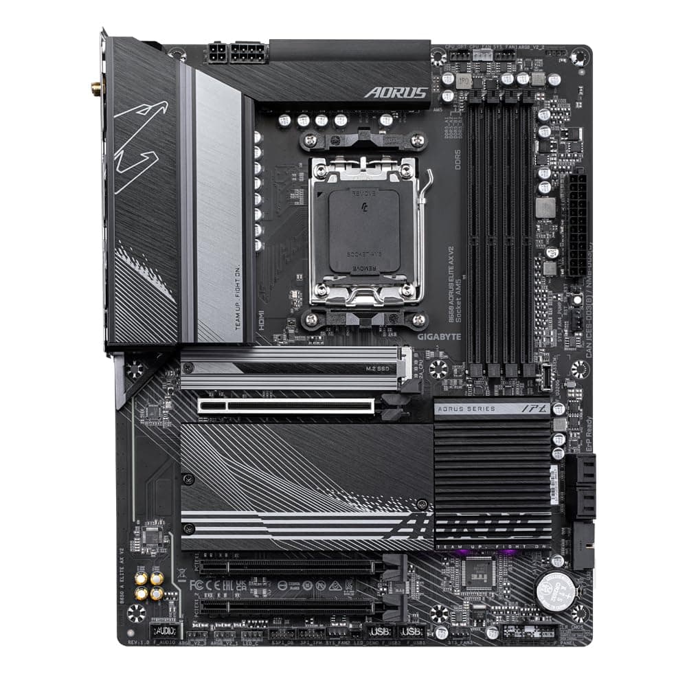 GIGABYTE B650 AORUS Elite AX V2 Mainboard - AMD Ryzen 9000er-Serie, 12+2+2 Phasen VRM, bis zu 8000 MHz DDR5 (OC), 1xPCIe 5.0 + 2xPCIe 4.0 M.2, 2,5 GbE LAN, WiFi 6E, USB 3.2 Gen 2 Bild 5