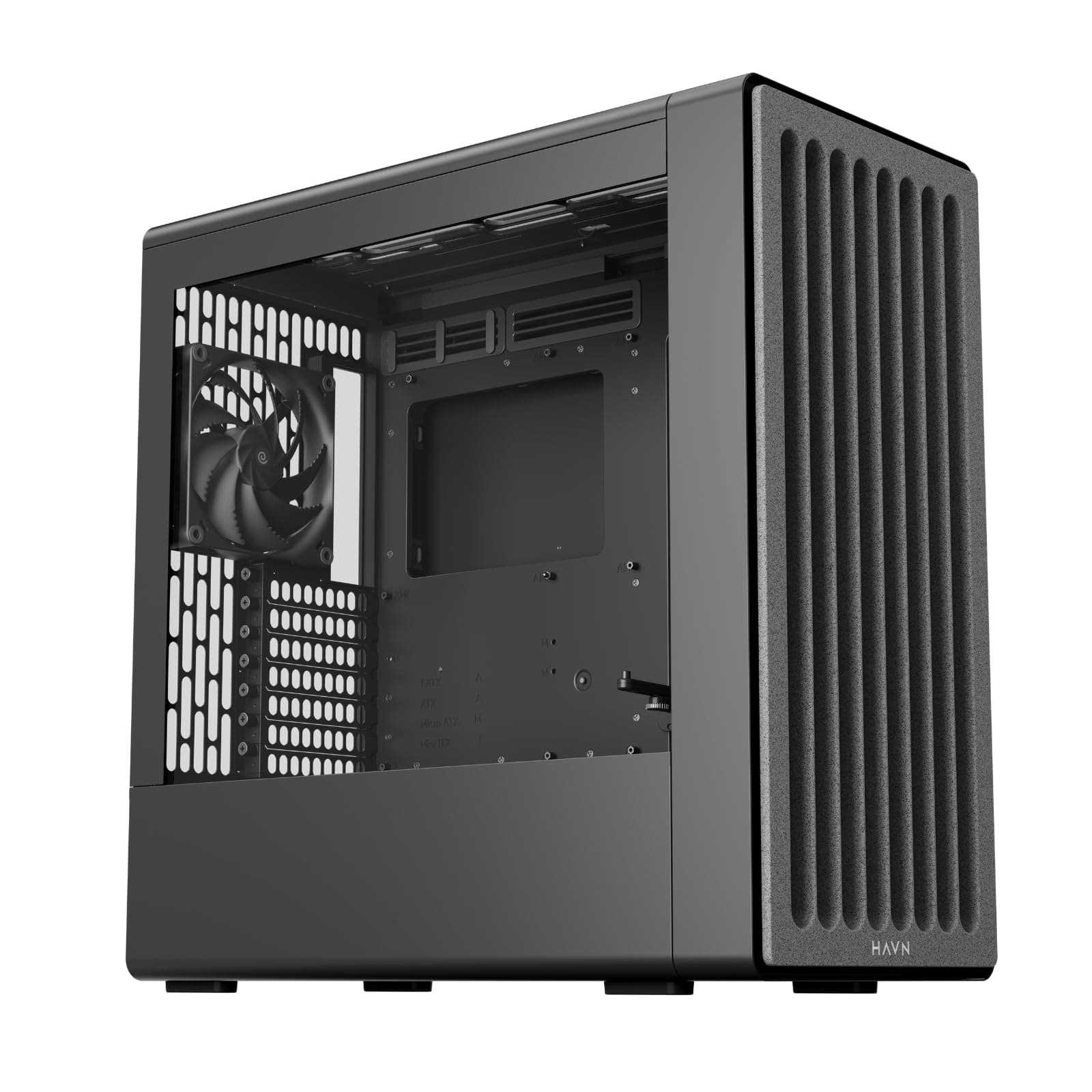 HAVN BF 360 Flow PC-Gehäuse mit 3 vorinstallierten Lüftern, Midi-Tower, Top Airflow, Tempered Glass - schwarz BF 360 Flow Schwarz Bild 3