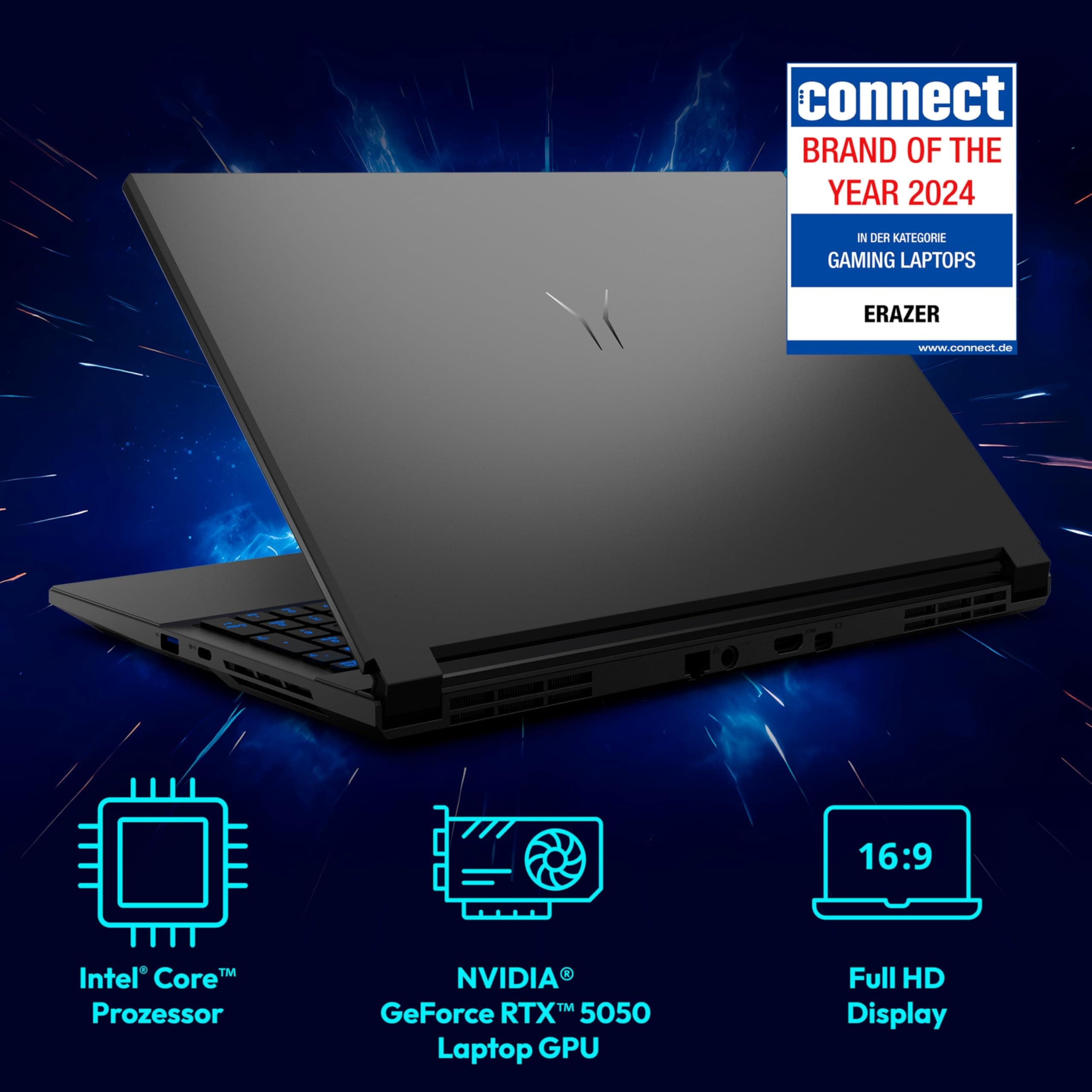 ERAZER Scout 17 E1 43,9 cm (17,3 Zoll 144Hz) Full HD Gaming Laptop (Core i5 13420H, GeForce RTX 5050 8GB GDDR7 VRAM, 16GB DDR5 RAM, 1TB PCIe SSD, ohne OS) Core i5-13420H 16 GB 1000 GB NVIDIA GeForce RTX 5050 MD62759 Bild 3