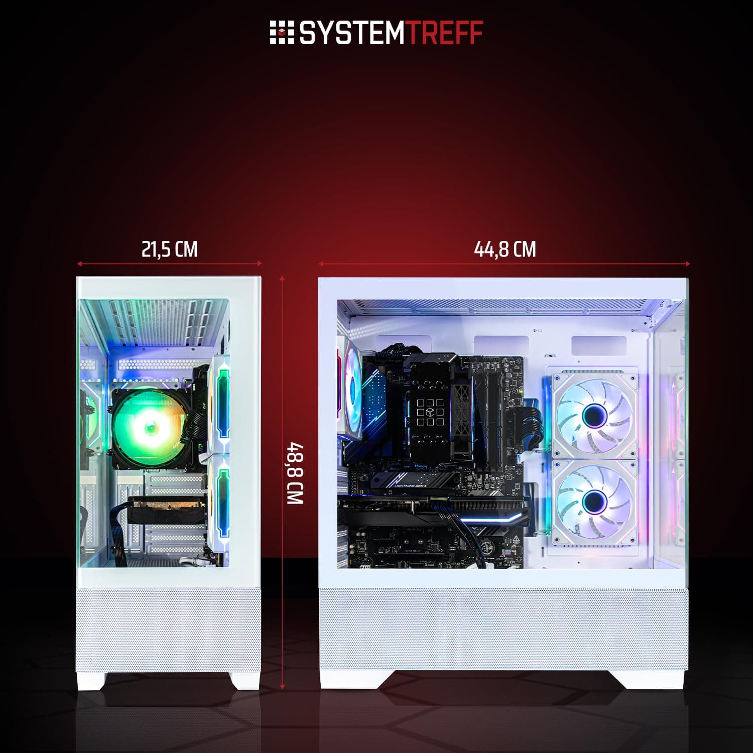 SYSTEMTREFF Basic Gaming PC weiß AMD Ryzen 7 5700X 8x4.6GHz | Nvidia RTX 3050 6GB DX12 | 512GB M.2 NVMe | 16GB DDR4 RAM | WLAN Desktop Computer Rechner für Gamer, Zocker & Streamer Bild 7