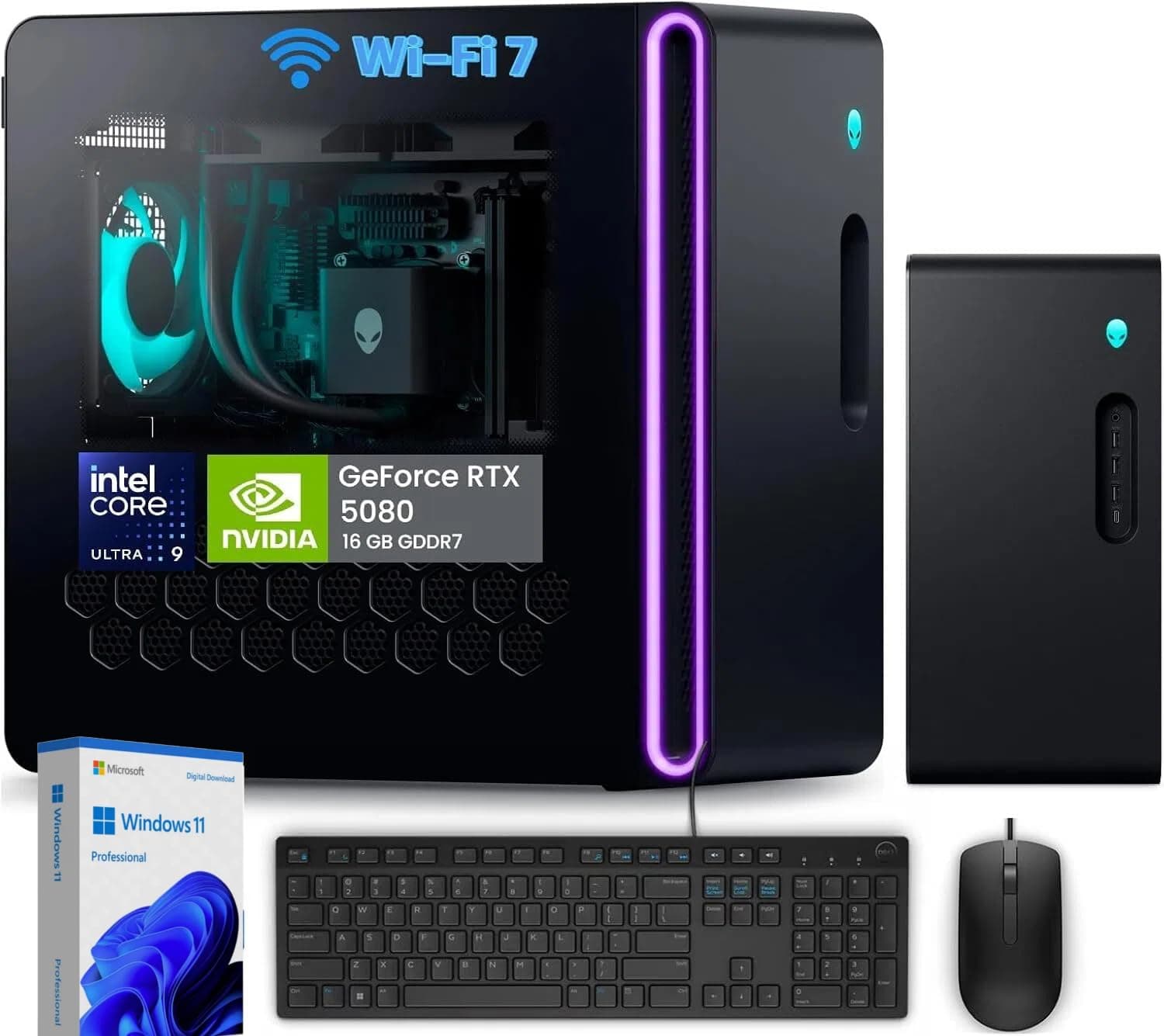Alienware Aurora R16 Gaming Desktop - NVIDIA GeForce RTX 5080 (16GB GDDR7) PC • Intel 24-Core Ultra 9 285K • Wi-Fi 7 • Windows 11 Pro • ACT1250 • Next-Level Gaming Support • 32GB DDR5 RAM + 1TB SSD 32 GB DDR5 + 1 TB SSD