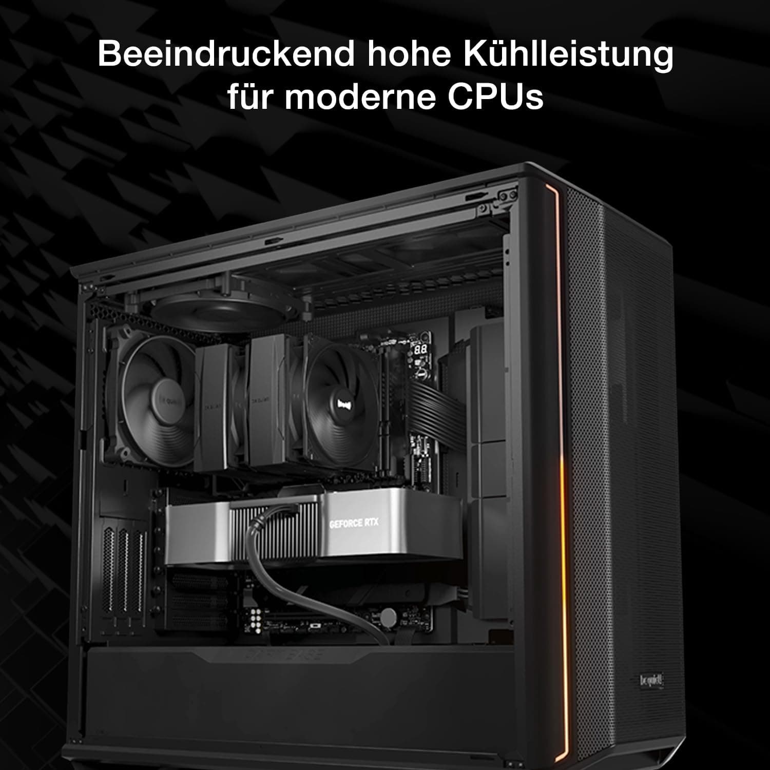 be quiet! Pure Rock Pro 3 Silver Luftkühler, beeindruckend hohe Kühlleistung, sechs 6mm Hochleistungs-Heatpipes, 2 optimierte Pure Wings 3 120mm PWM-Lüfter, kompatibel mit Flüssigmetall-Wärmeleitpaste Bild 3