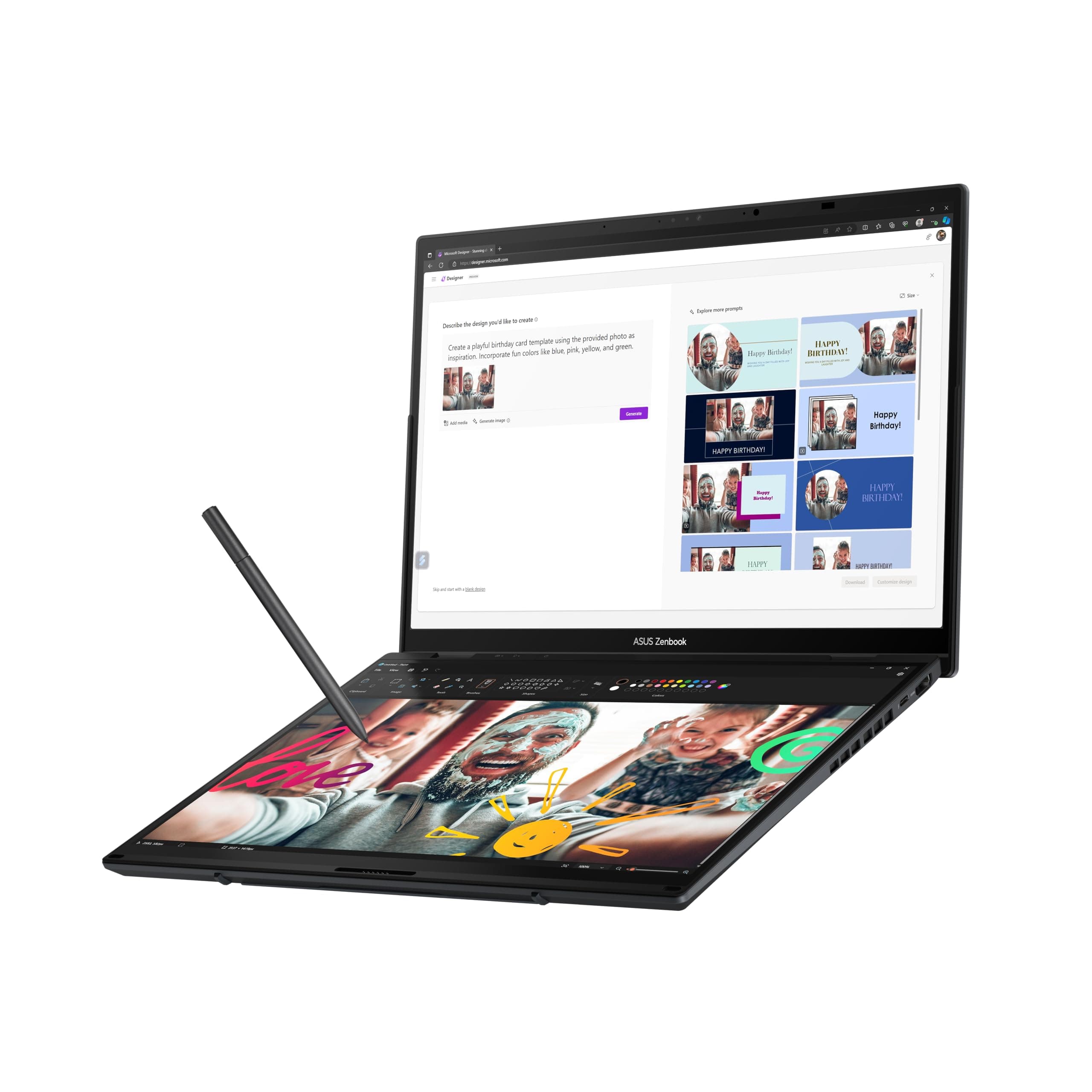 ASUS Zenbook Duo UX8406CA Laptop | 14" WUXGA 16:10 OLED Touch Display | Intel Core Ultra 9 285H | 16GB RAM | 1TB SSD | Intel Arc | Win11 Home | QWERTZ | Inkwell Gray Intel Core Ultra 9 285H 16GB RAM / 1TB SSD Bild 4