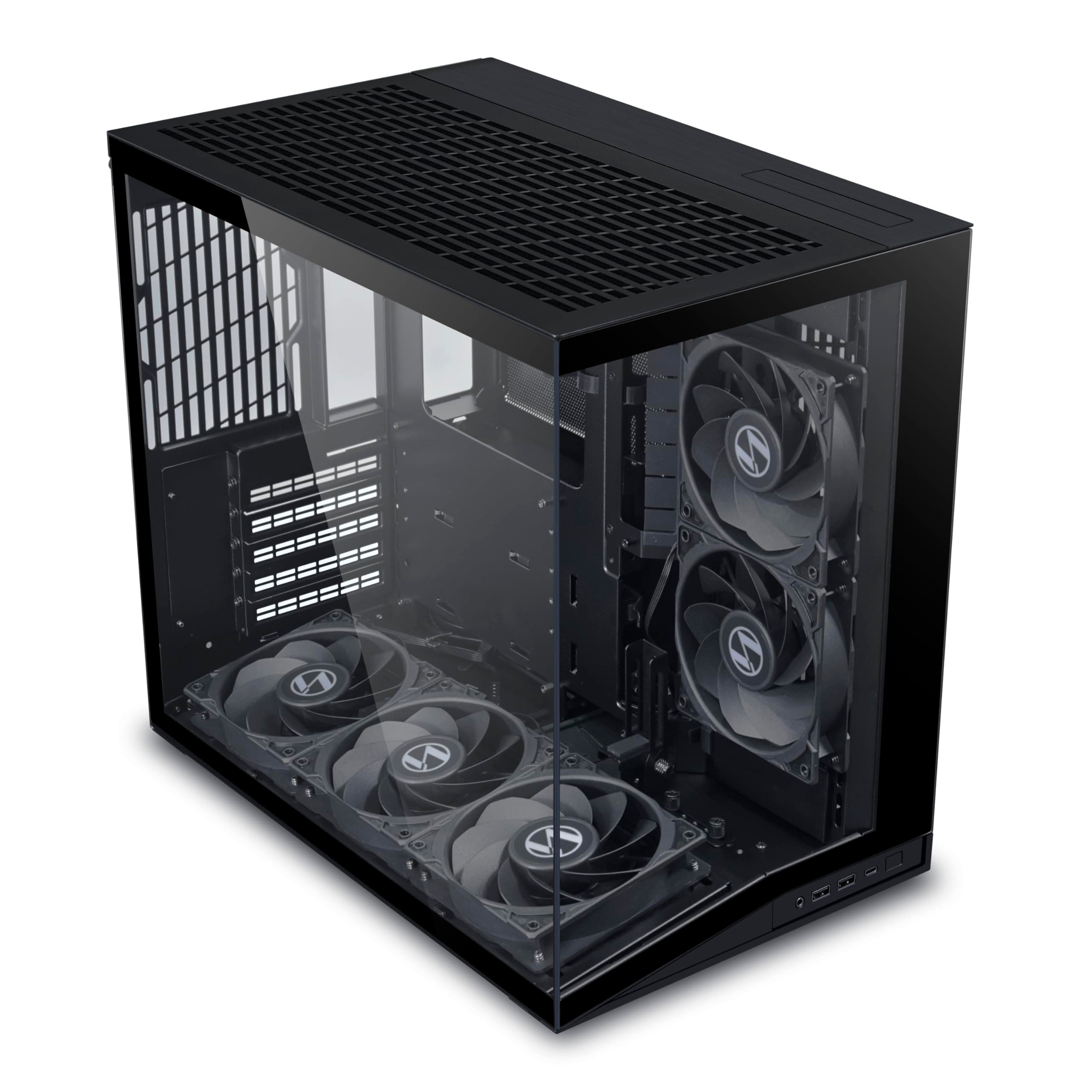 Lian Li O11 Dynamic Mini V2 Flow PC-Gehäuse Schwarz | Kompakter ATX Midi-Tower mit Zwei-Kammer-Design, Tempered Glass und modularem Aufbau - 5 Lüfter vorinstalliert Bild 5