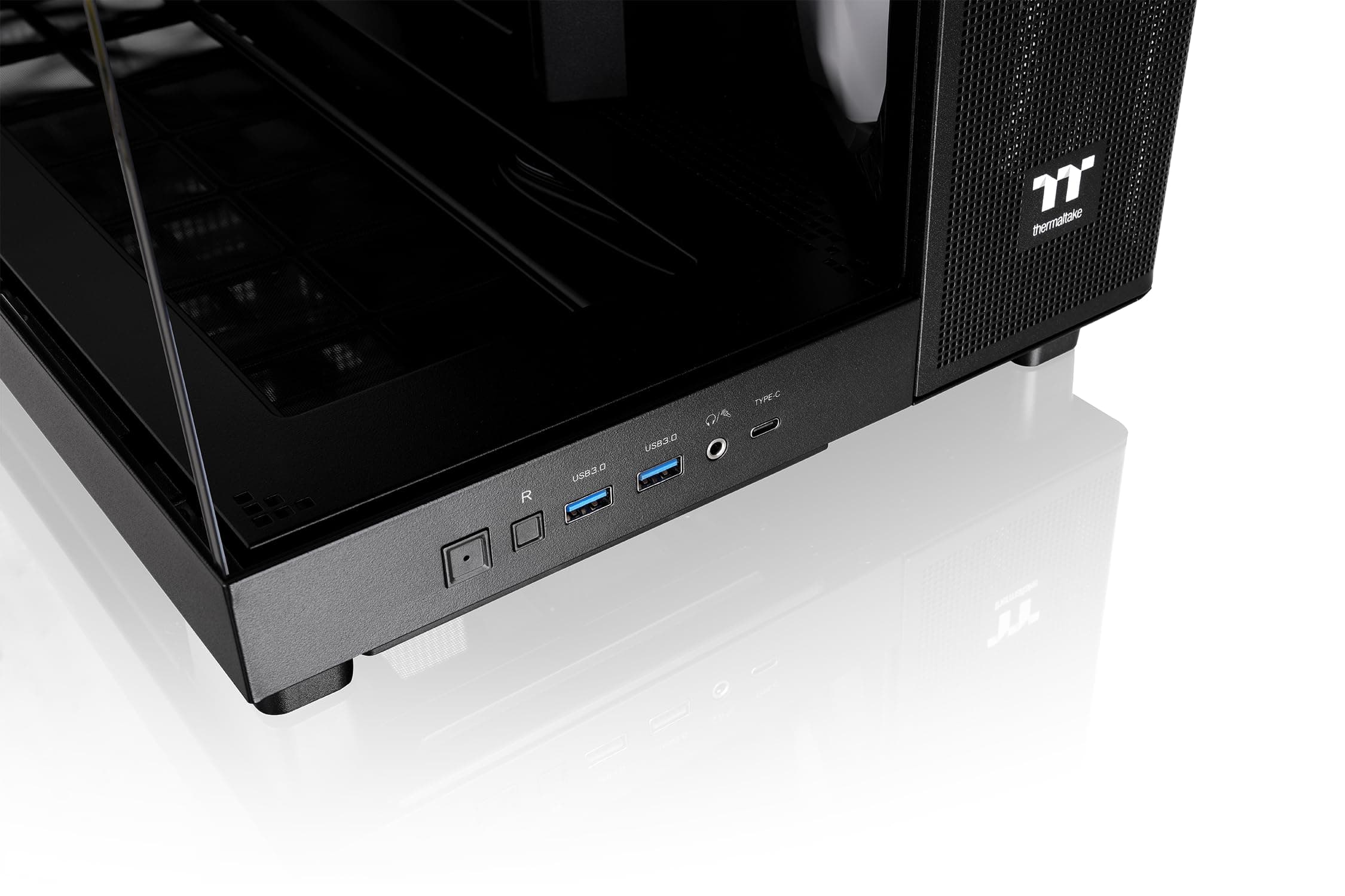 Thermaltake View 380 XL TG ARGB | Mid Tower PC‑Gehäuse | 4‑mm Tempered Glass | E‑ATX & XL‑Mainboard Support | USB‑C Front I/O | 360‑mm Radiator Support | High‑Airflow Design | Black View 380 XL Black Bild 3