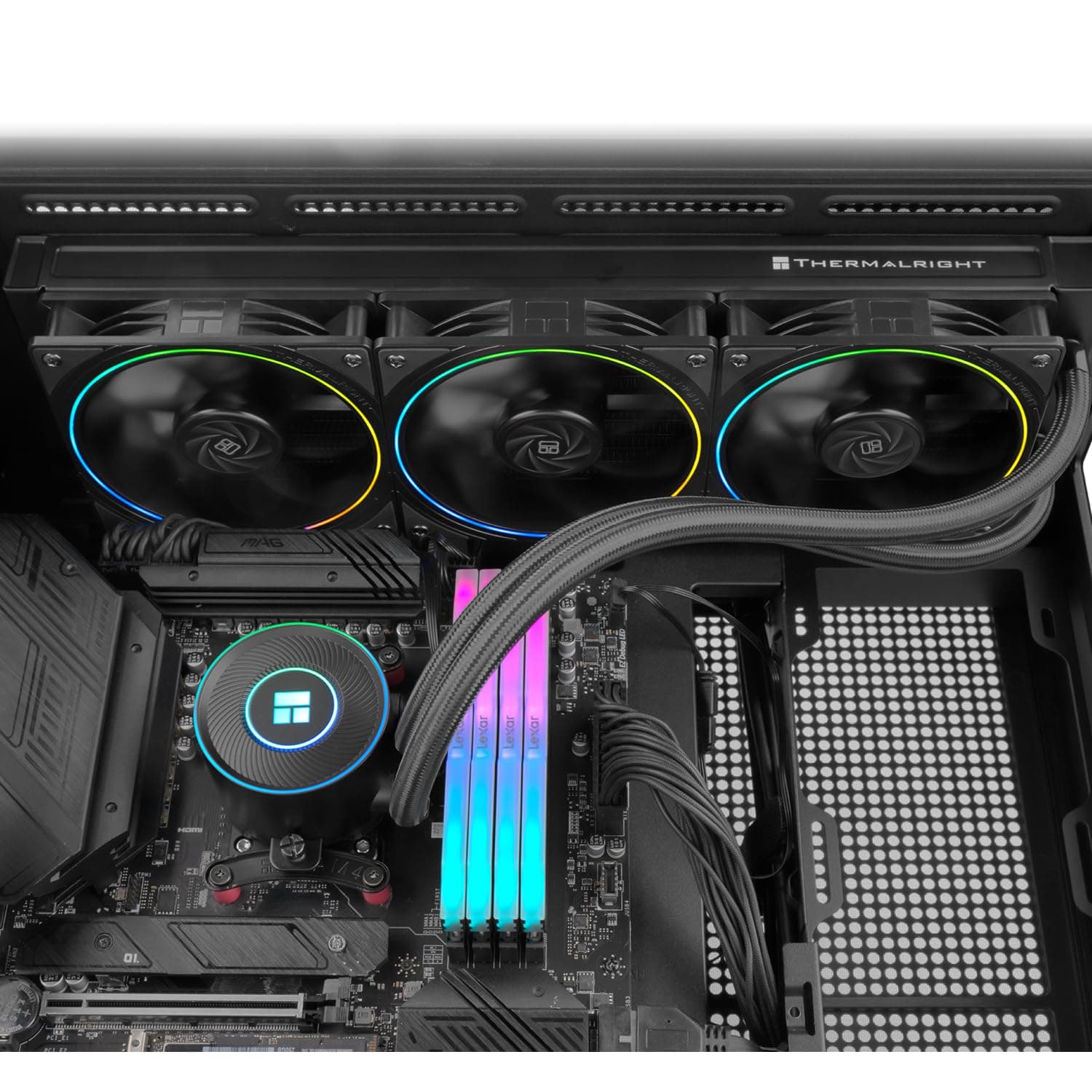 Thermalright TR Aqua Elite 360 V5 ARGB Black CPU-Flüssigkeitskühler, 360mm Radiator, Pumpengeschwindigkeit 2800 U/min, Kompatibel mit AM4/AM5, Intel LGA1150/1151/1200/1851/1700 Bild 8