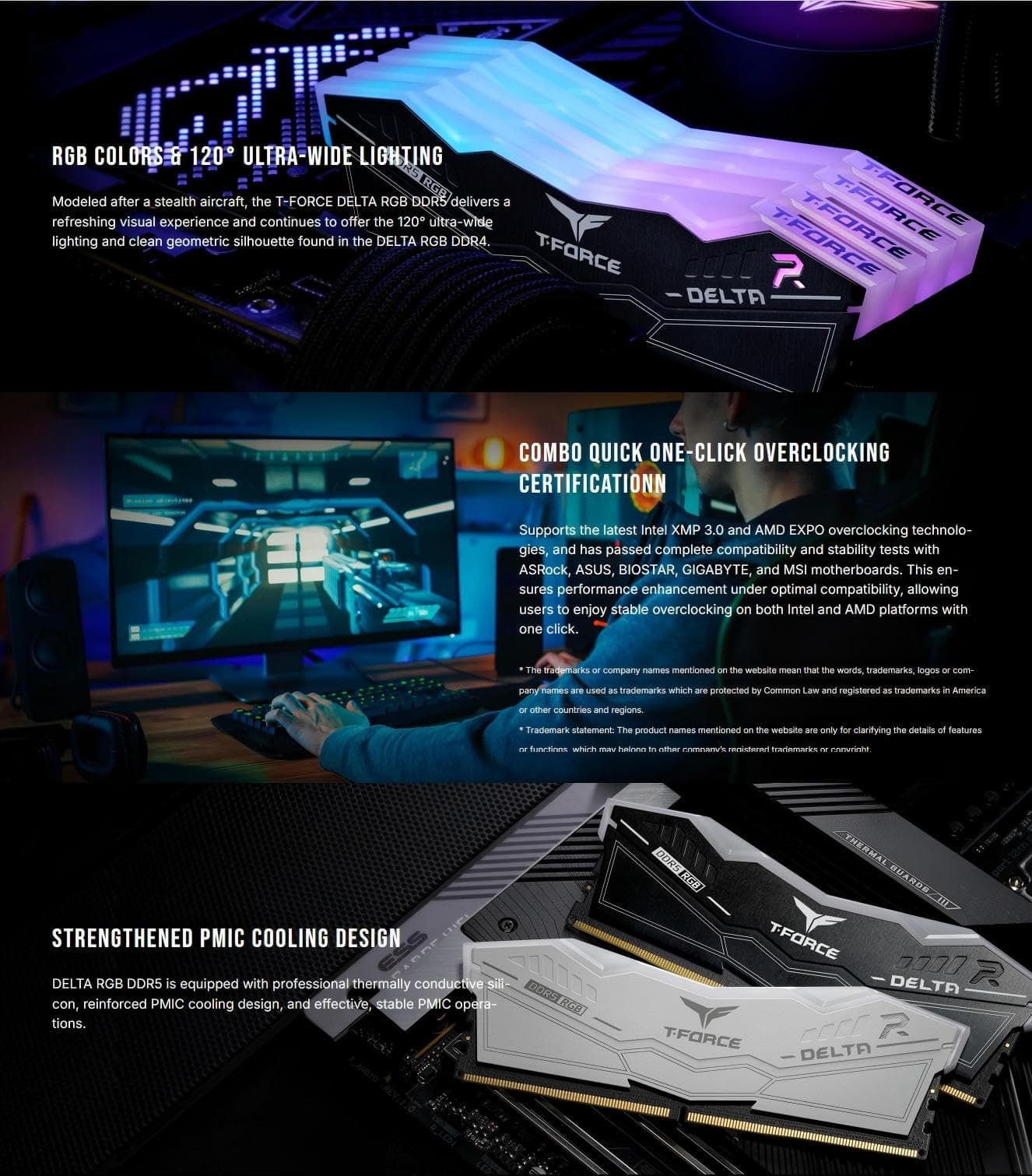 TEAM GROUP T-Force DELTA RGB DDR5 RAM, 6000MHz, 32GB (2x16GB), CL30, Desktop-Speicher mit RGB-Beleuchtung, PMIC-Kühlung, One-Click Overclocking (Schwarz) Bild 7