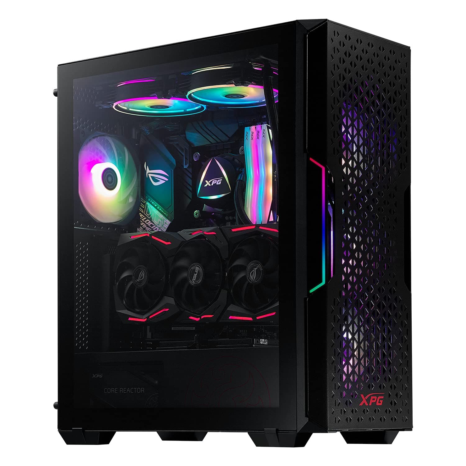 ADATA XPG STARKER Mid-Tower PC Chassis, ATX/Micro ATX, Mini-ITX, Tempered Glass Side Panel, I/O USB 3.0 Port, White, STARKER-WHCWW, One Size Bild 2