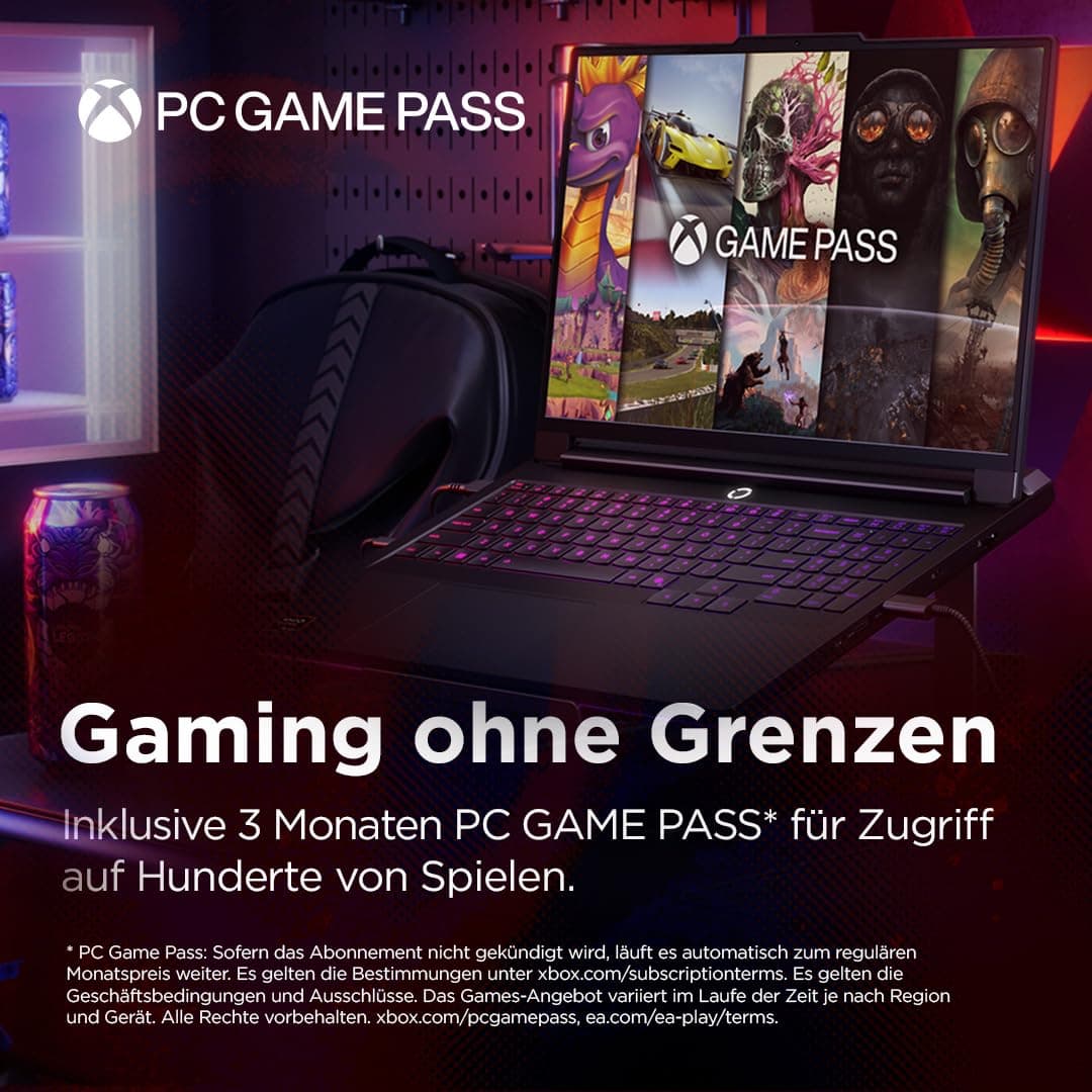 Lenovo Legion Pro 7 Gaming AI Laptop | 16" WQXGA OLED 240Hz Display | AMD Ryzen 9 9955HX | 32GB RAM | 1TB SSD | NVIDIA GeForce RTX 5070Ti | Windows 11 | QWERTZ | Schwarz | 3 Monate GamePass Bild 7