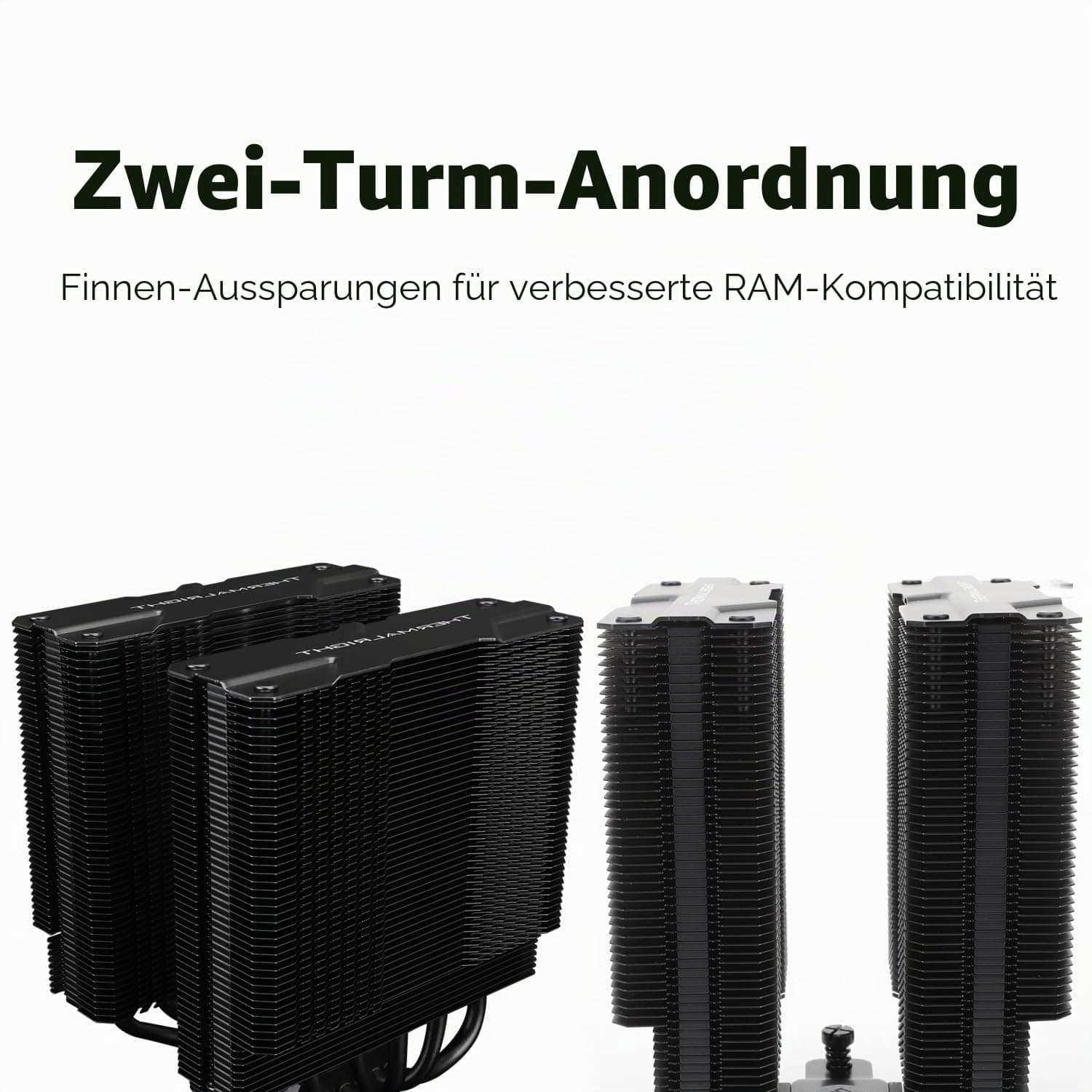 TR Peerless Assassin 120 Black CPU-Luftkühler, 6 Heatpipes, Dual TL-C12B 120mm PWM Lüfter, AGHP-Technologie, für AMD AM4 AM5,Intel 1700/1150/1155/1200/2011 Bild 7