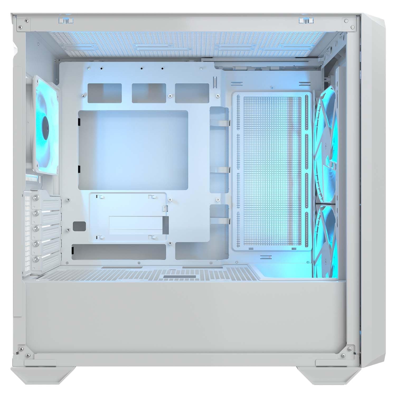 Cougar MX600 Mini-RGB-Mini-Turm-Gehäuse, 2 x 160 mm PWM Kühlungslüfter, erweiterbar auf insgesamt 10 Lüfter, geneigte Luftstromrampe, Heizkörperhalterung Bild 7