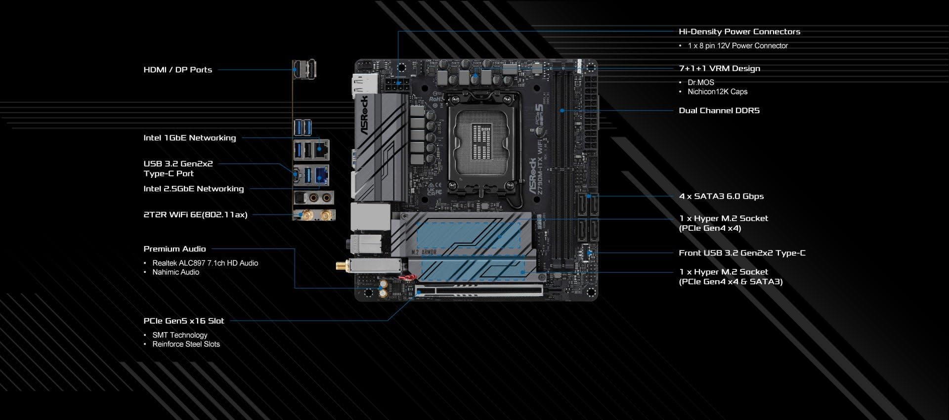 ASRock Z790M-ITX/WIFI Z790 DDR5 Bild 4
