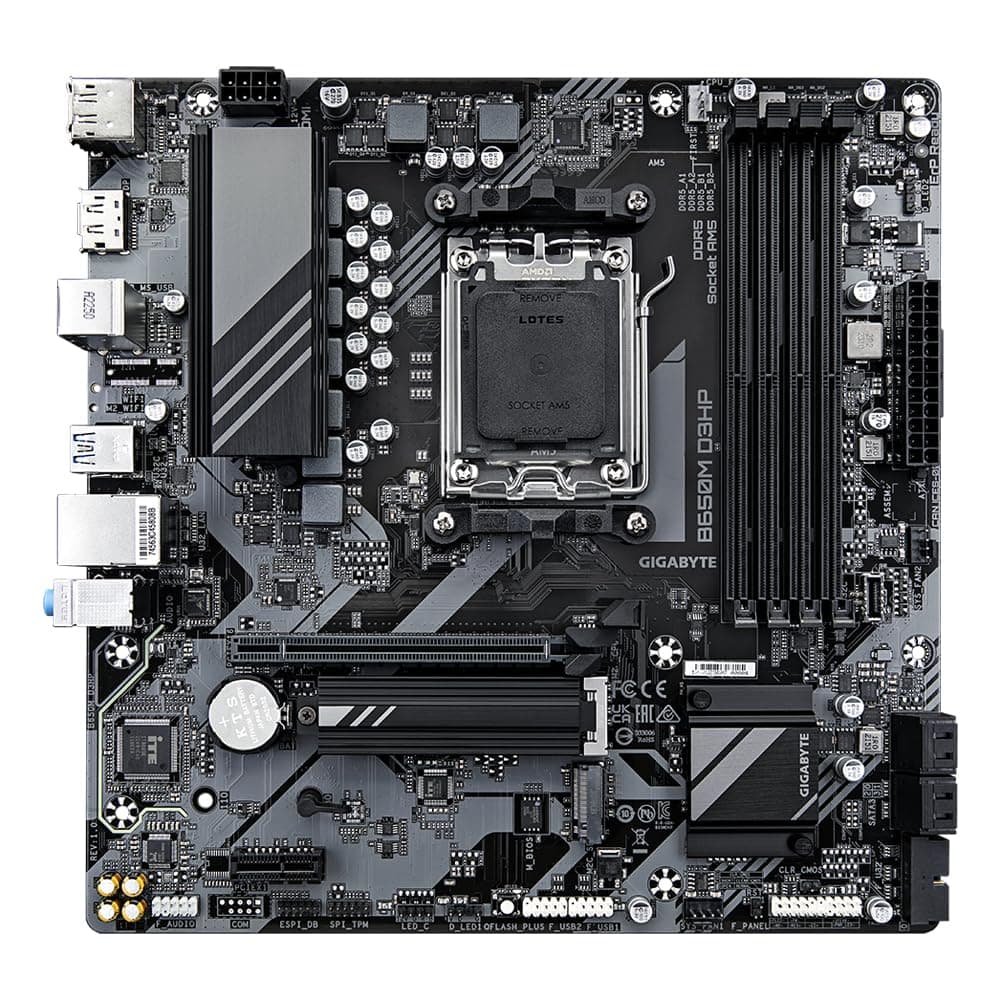 GIGABYTE B650M D3HP Mainboard - AMD Ryzen 9000er-Serie, 5+2+2 Phasen VRM, bis zu 7600 MHz DDR5 (OC), 2xPCIe 4.0 M.2, 2,5 GbE LAN, USB 3.2 Gen 1 Bild 5