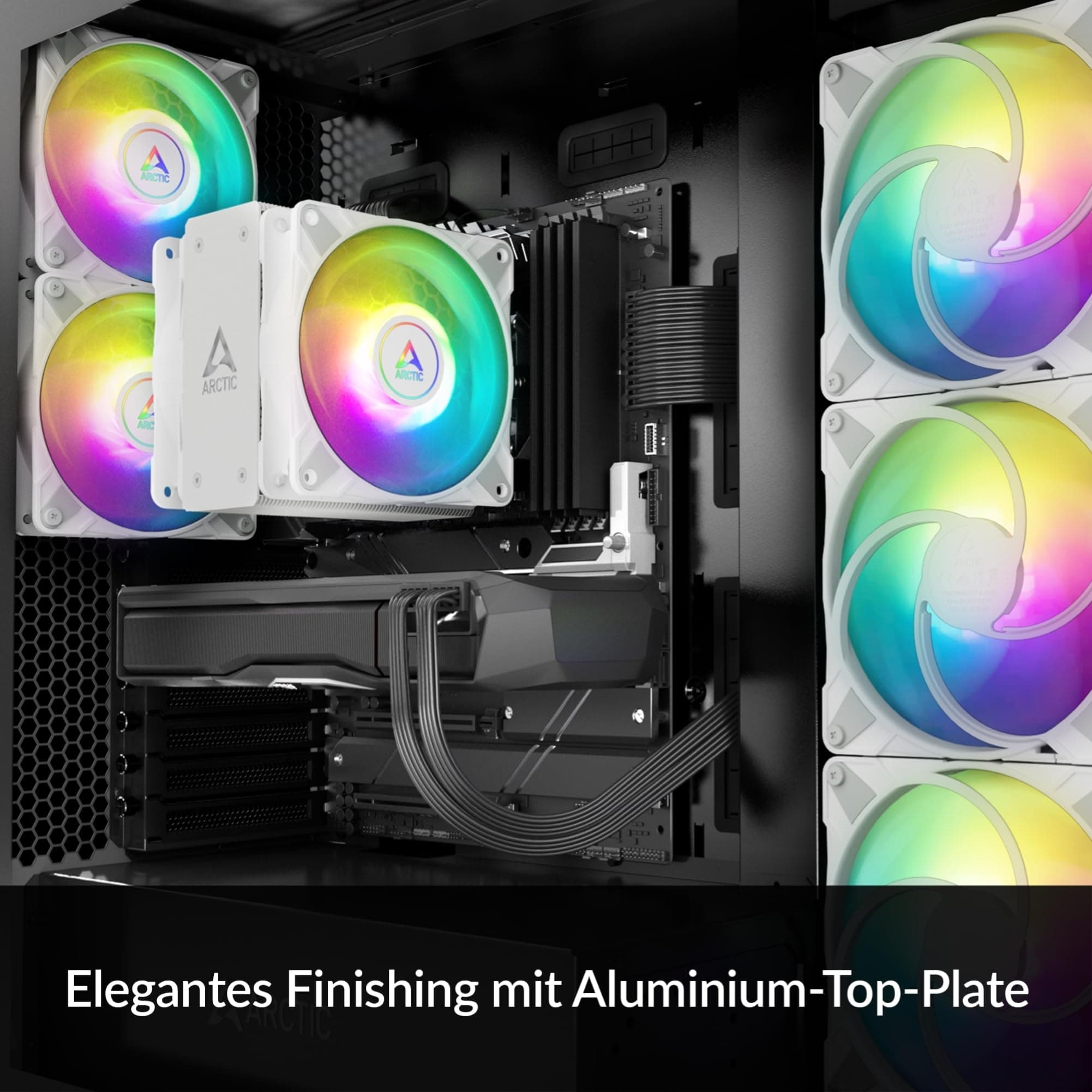 ARCTIC Freezer 36 A-RGB - CPU Kühler mit Push-Pull & ARGB Beleuchtung für Intel & AMD, Single-Tower, 2 druckoptimierte 120 mm P-Lüfter, Hydrodynamisches Gleitlager, 200–2000 rpm, inkl. MX-6 - Weiß Bild 3