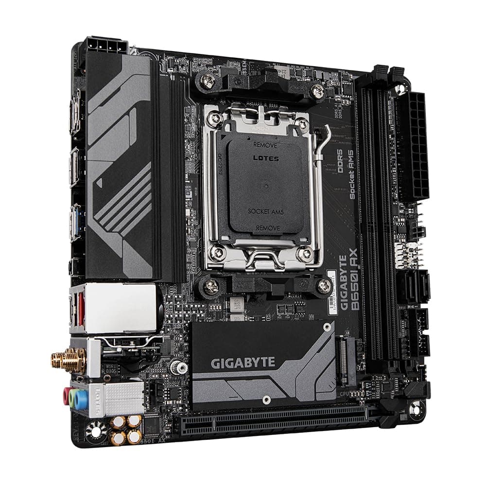 GIGABYTE B650I AX Mainboard - AMD Ryzen 9000er-Serie, 5+2+1 Phasen VRM, bis zu 6400 MHz DDR5 (OC), 1xPCIe 4.0 M.2, 2,5 GbE LAN, WiFi 6E, USB 3.2 Gen 2 Bild 5