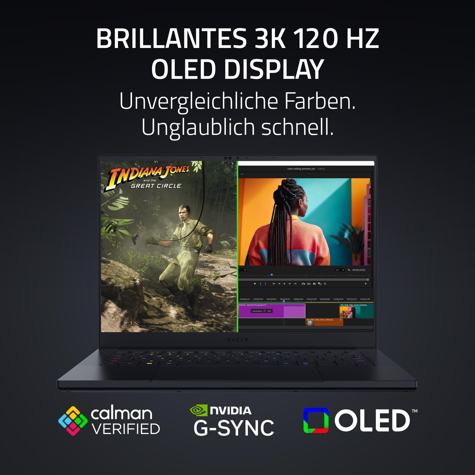Razer Blade 14 (2025) - 14 Zoll Gaming-Laptop - NVIDIA RTX 5070 - AMD Ryzen AI 9 365-14" 3K 120Hz OLED Display - 16 GB LPDDR5X 8000 MHz - 1 TB SSD - QWERTZ DE-Layout | Mercury RTX 5070 | 16 GB | 1 TB | Mercury Bild 5
