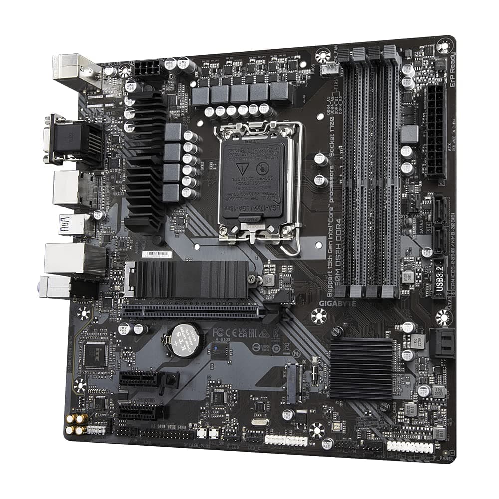 GIGABYTE B760M DS3H DDR4 Motherboard - Unterstützt Intel Core 14. Generation CPUs, 6+2+1 Phasen Digital VRM, bis zu 5333MHz DDR4 (OC), 2xPCIe 4.0 M.2, 2.5GbE LAN, USB 3.2 Gen2 Bild 3