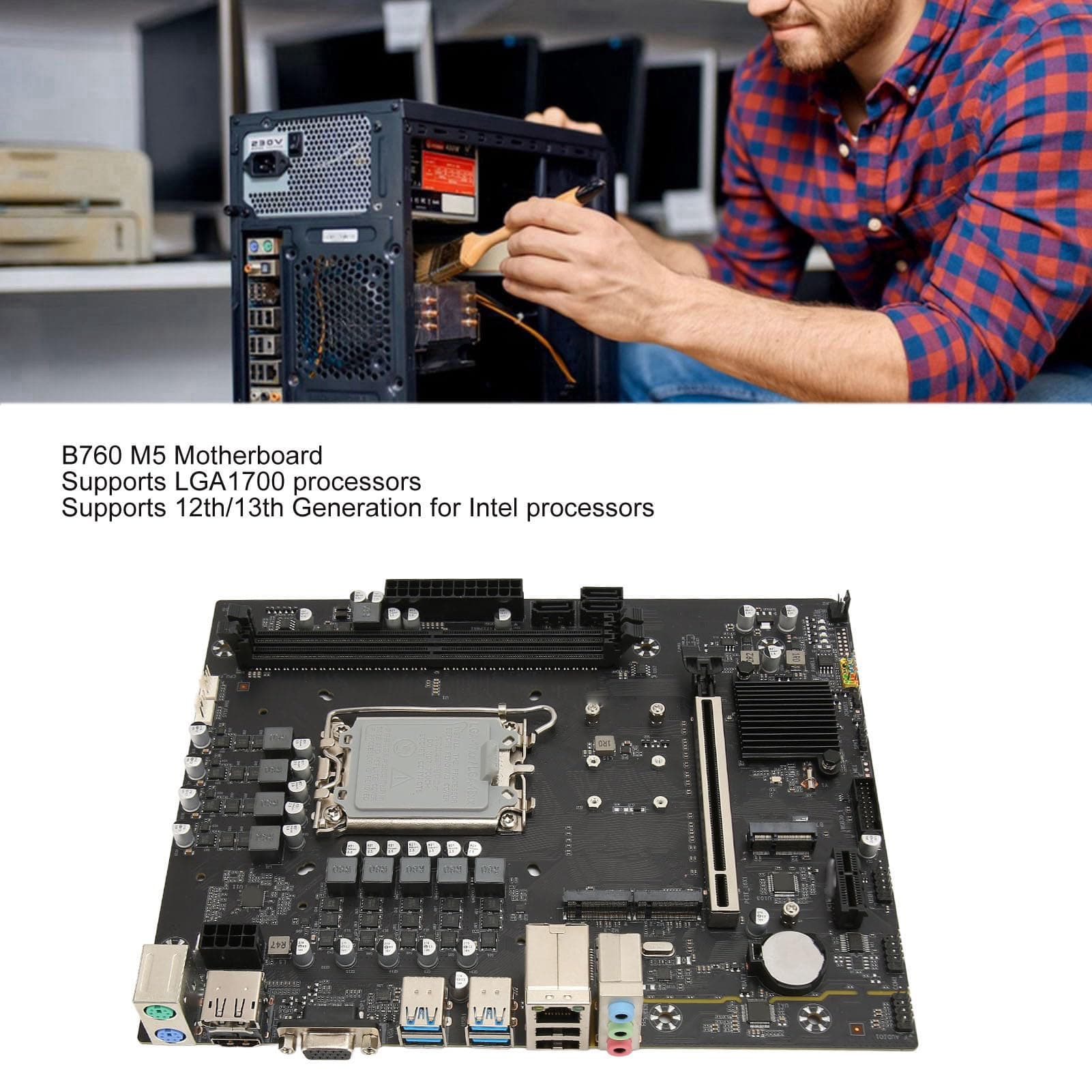 Gaming-Mainboard B760 M5, Unterstützt LGA 1700 Prozessoren, DDR5 Dual-Channel, PCIe 4.0, Ultraschnelle Konnektivität Bild 5