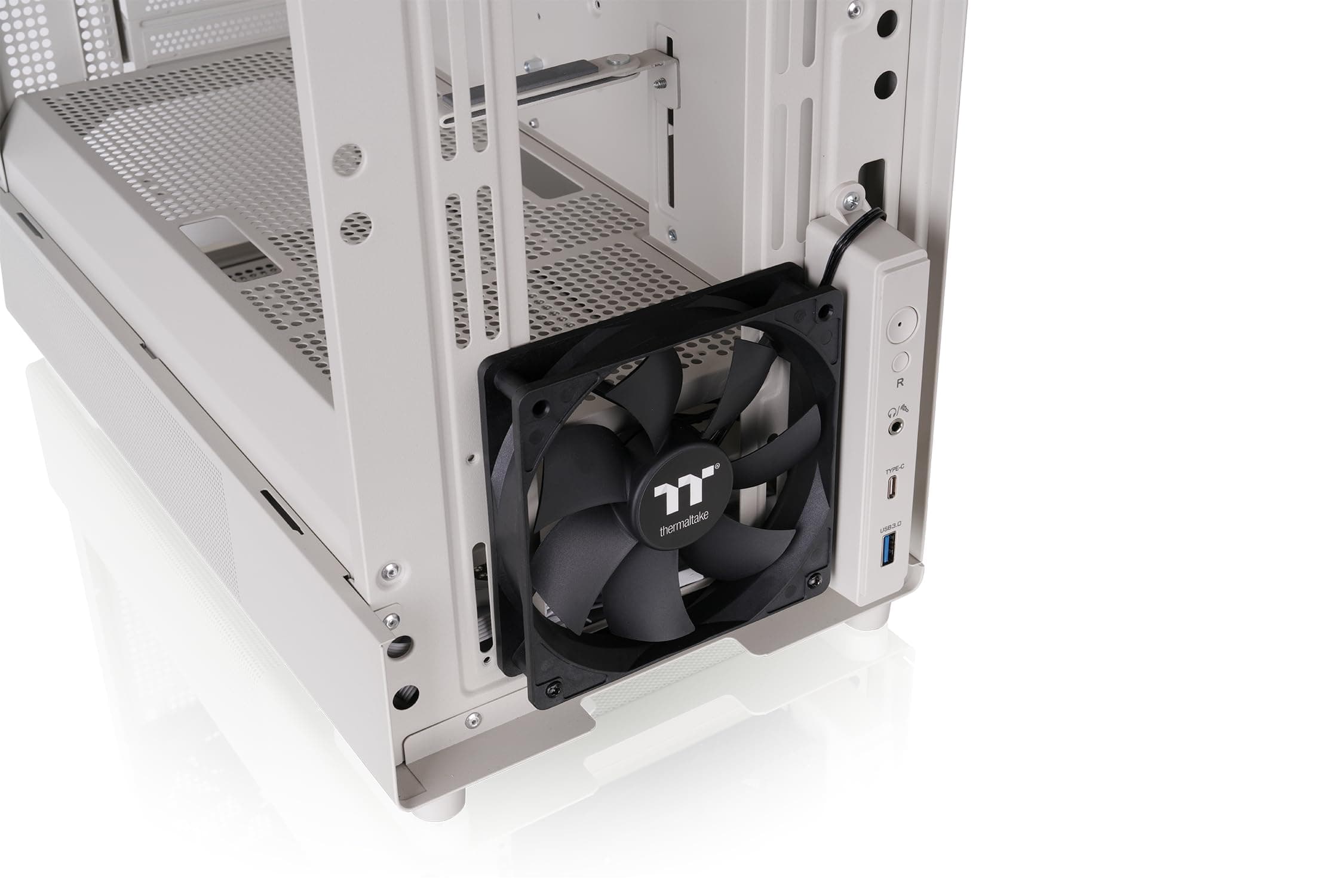 Thermaltake Retro 260 TG Micro Tower | M‑ATX Gehäuse | Retro‑Frontpanel | 4‑mm Tempered Glass | Bis zu 280‑mm AIO Support | Platz für 9× 120‑mm Lüfter | USB‑C | Beige Bild 5
