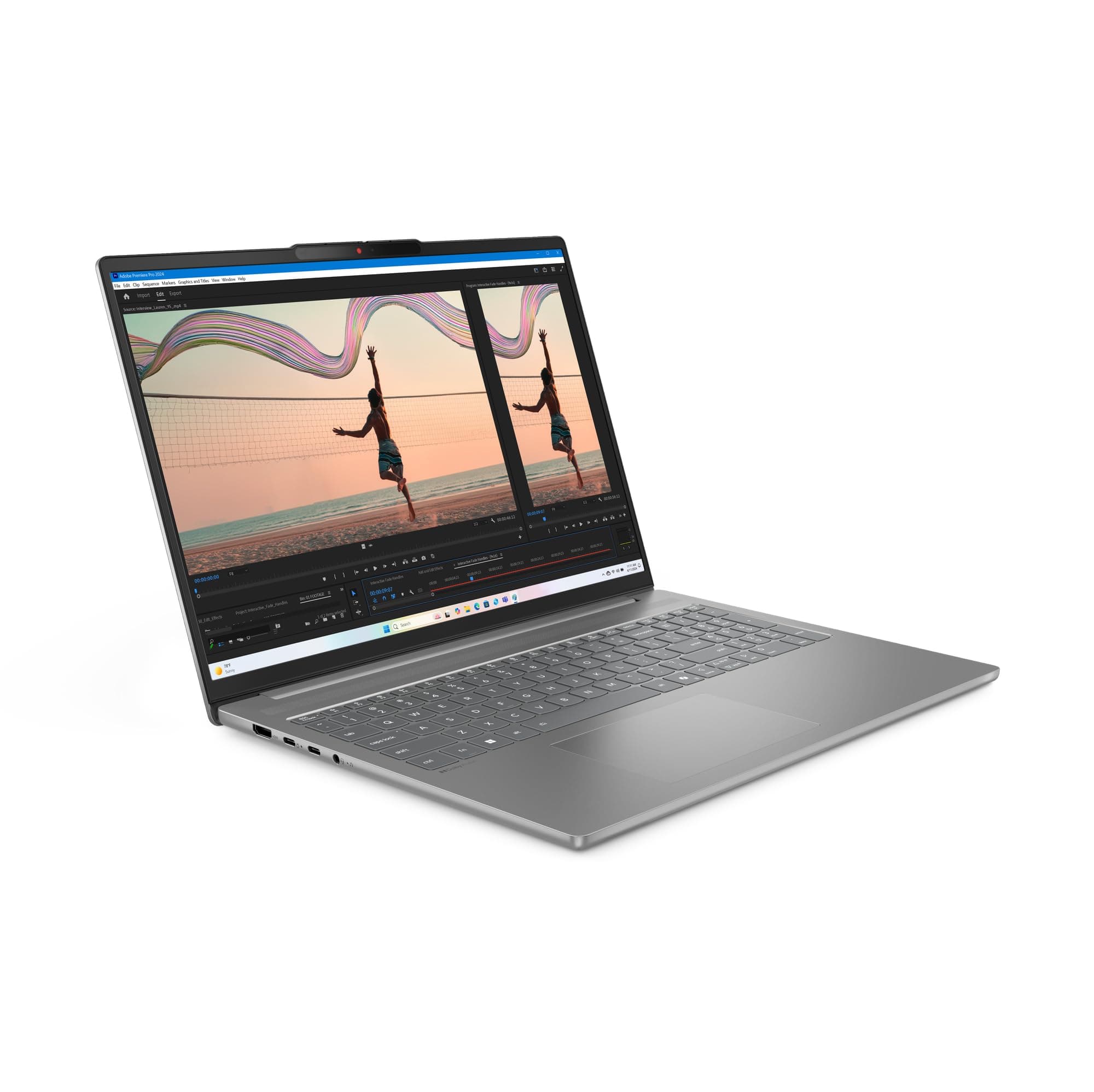 Lenovo IdeaPad Slim 5 Laptop | 16" WUXGA Display | AMD Ryzen 7 7735HS | 512GB SSD | 16GB RAM | AMD Radeon 680M Grafik | QWERTZ | Beleuchtet | Windows 11 | Luna Grau | 3 Monate Premium Care Bild 3