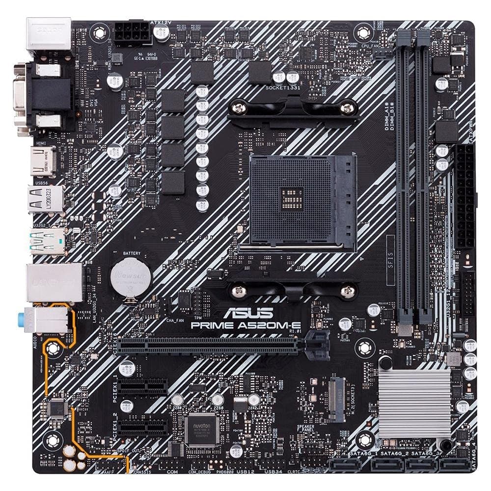ASUS Prime A520M-E Mainboard Sockel AM4 (AMD Ryzen, micro-ATX, M.2, 1Gbit/s-Ethernet, SATA 6Gbit/s, USB 3.2 Gen 2 Typ-A) Bild 3