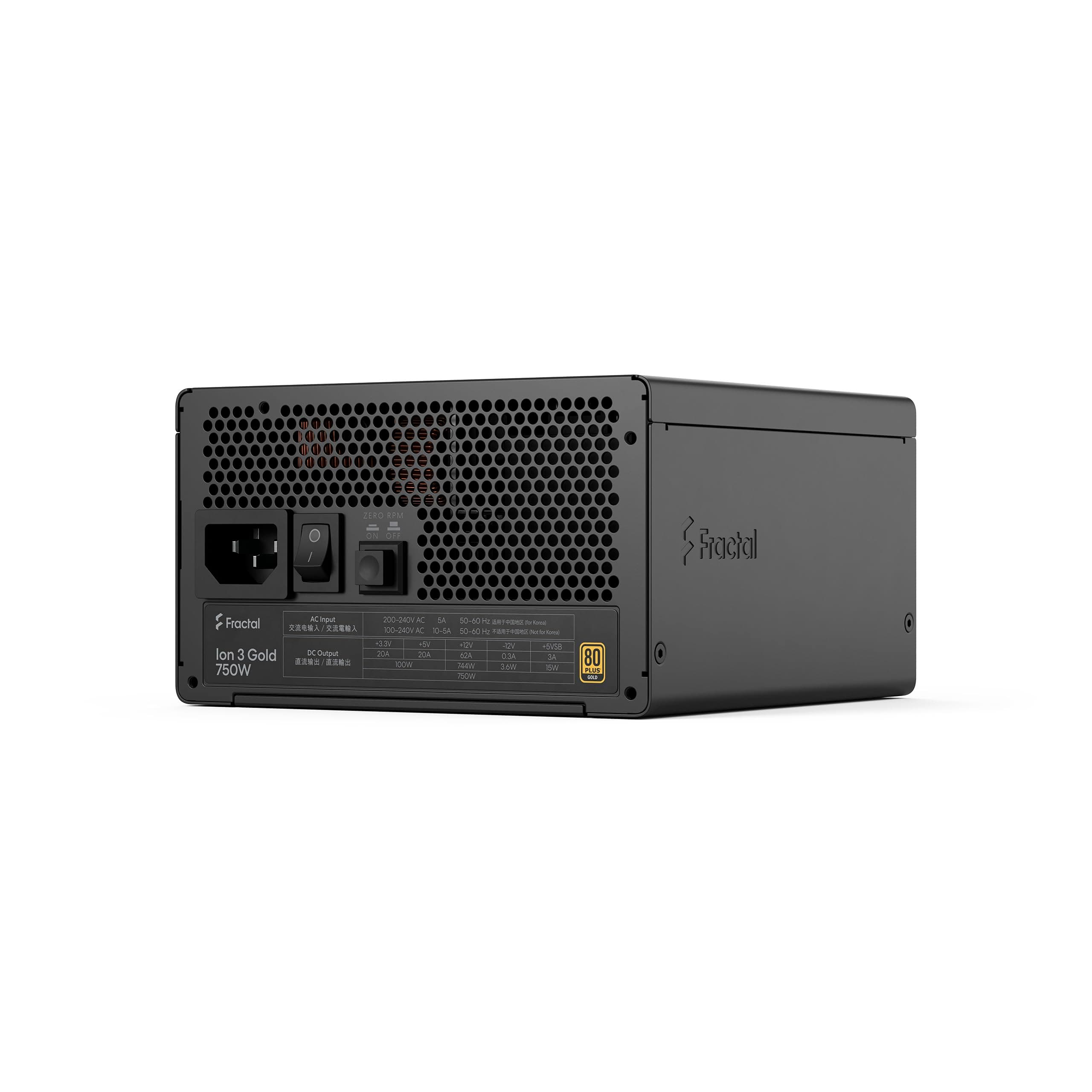 Fractal Design Ion 3 Gold 750W Black — 80 Plus Gold, vollmodular, ATX12V 3.1 Netzteil Schwarz 750W Bild 5