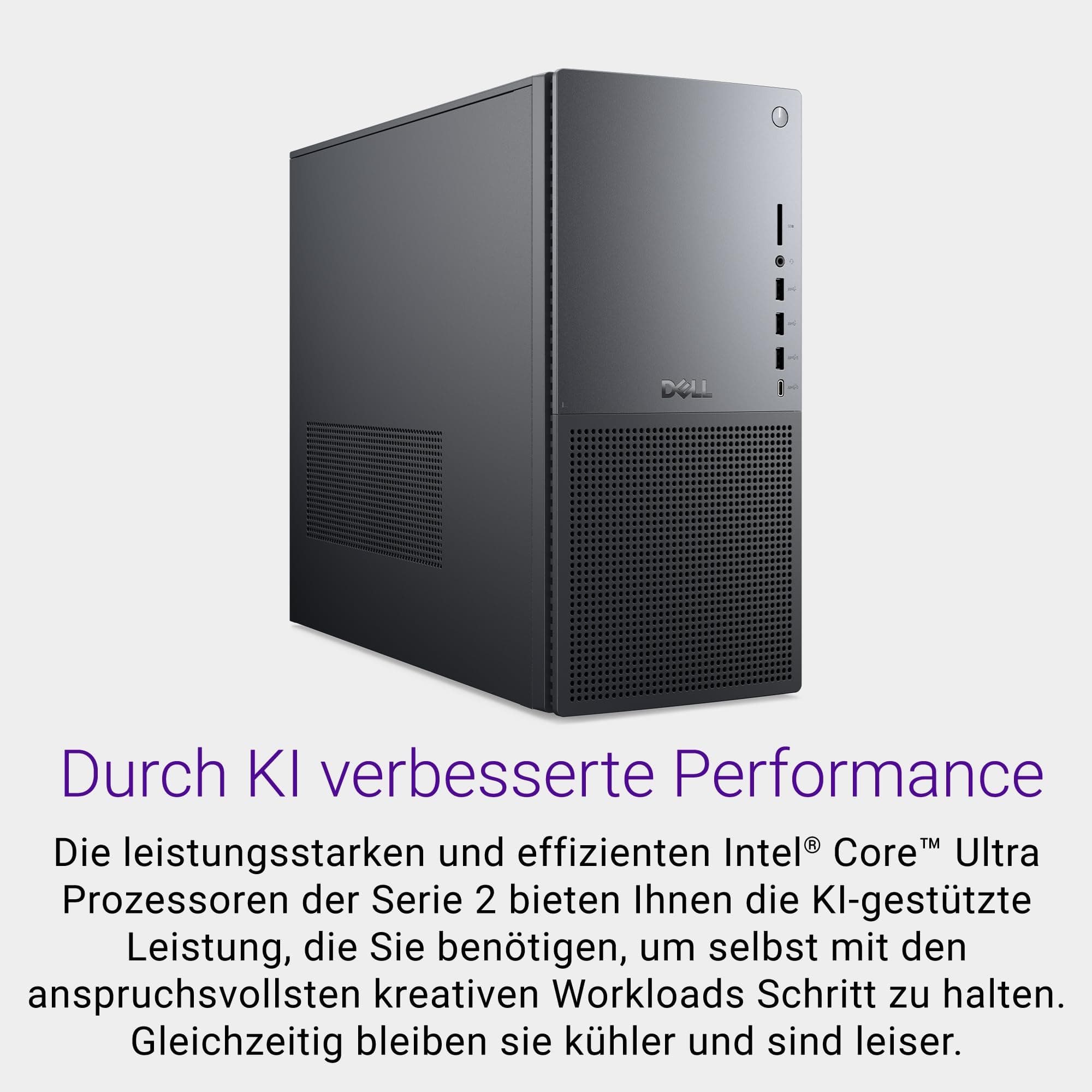 Dell Tower Plus EBT2250 Desktop-PC – Intel Core Ultra 7 265, 32GB DDR5 RAM, 1TB SSD, Nvidia Geforce RTX 5070, Windows 11 Pro, Wi-Fi 6E, Graphite Design, Intel Core Ultra 7 265 32 GB NVIDIA RTX 5070 Bild 2