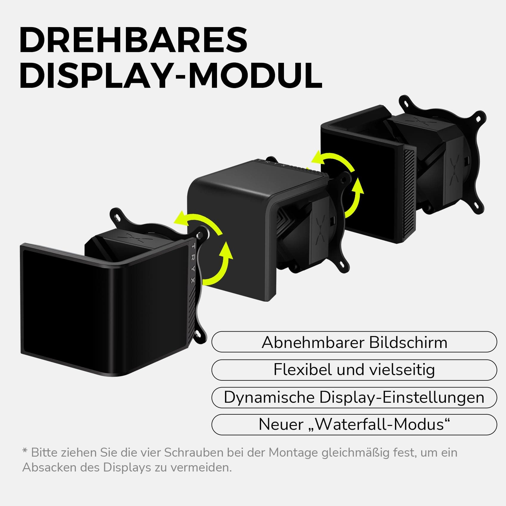 TRYX Panorama SE ARGB 360 Schwarz | 360mm AIO mit drehbarem 6,5" AMOLED Display für anamorphe 3D-Effekte, 3x RGB-Lüfter - für LGA 1851/1700/1200/115X & AM5/AM4 Bild 7