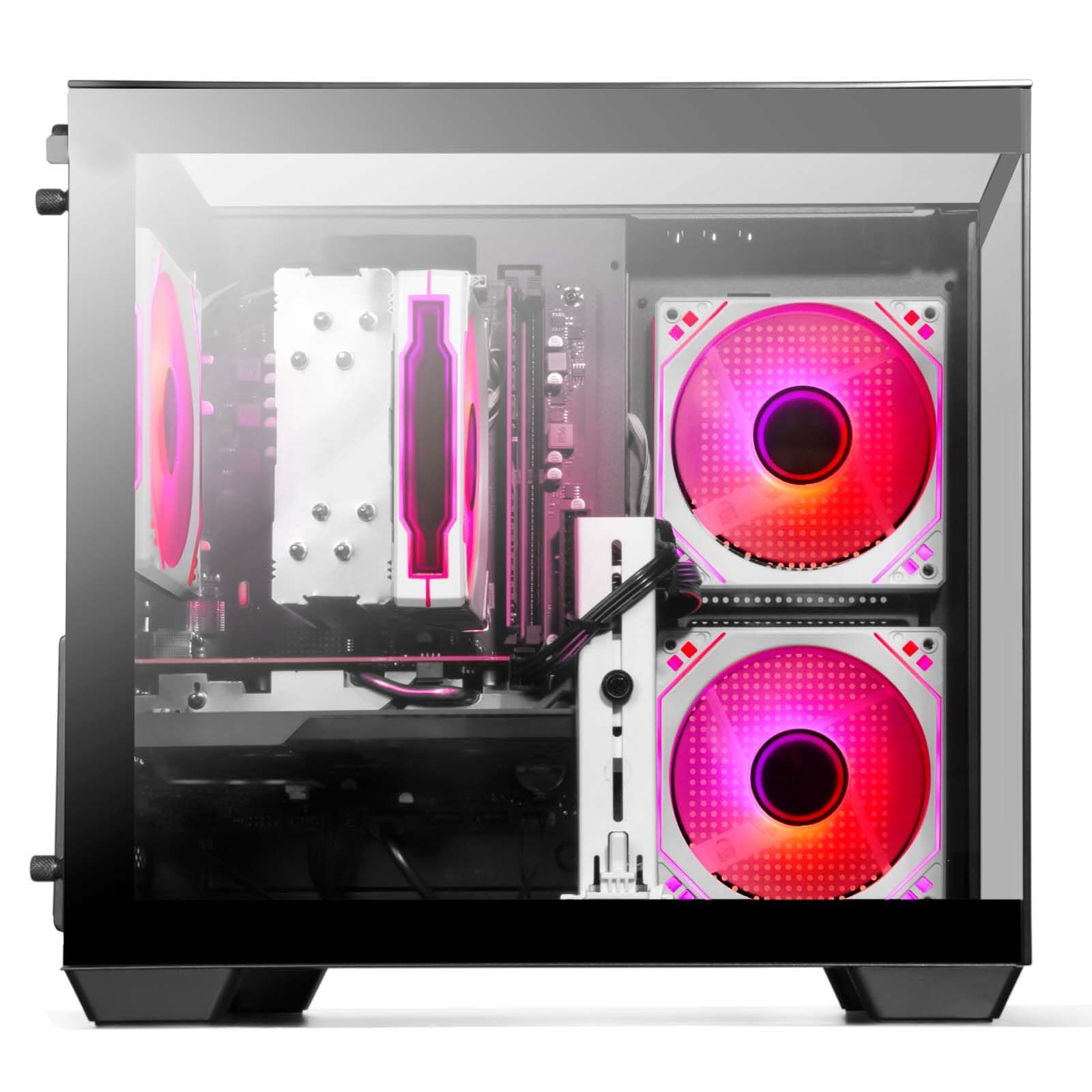 LXZ Gaming-Desktop-Computer mit Core i7-13700F, 32 GB 5600 MHz DDR5-RAM, 1TB SSD, GeForce RTX 5060-Grafikkarte – Hochleistungs-Gaming- & Design-Computer Schwarz Bild 3