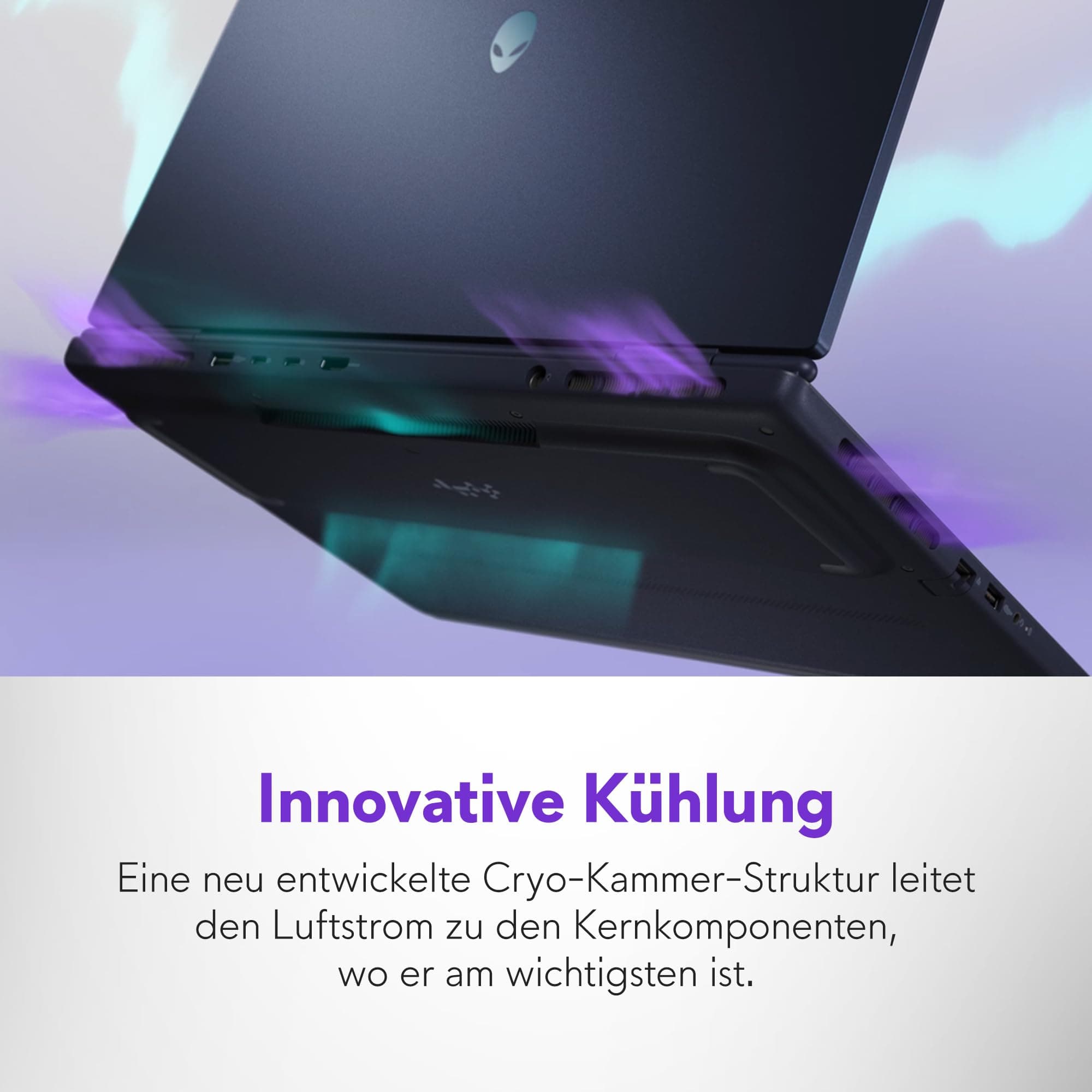 Alienware 16 Aurora Gaming Laptop AC16250 16" WQXGA 120Hz 100% sRGB Display, Intel 7 240H, NVIDIA GeForce RTX 5060, 16GB RAM, 1TB SSD, 3 Monate Game Pass, W11 Home, QWERTZ-Tastatur - 1 Jahr Garantie Intel Core 7-240H Series 2 (10 cores, up to 5.2 GHz P-Core Turbo) 16 GB 1 TB Dediziert Bild 5