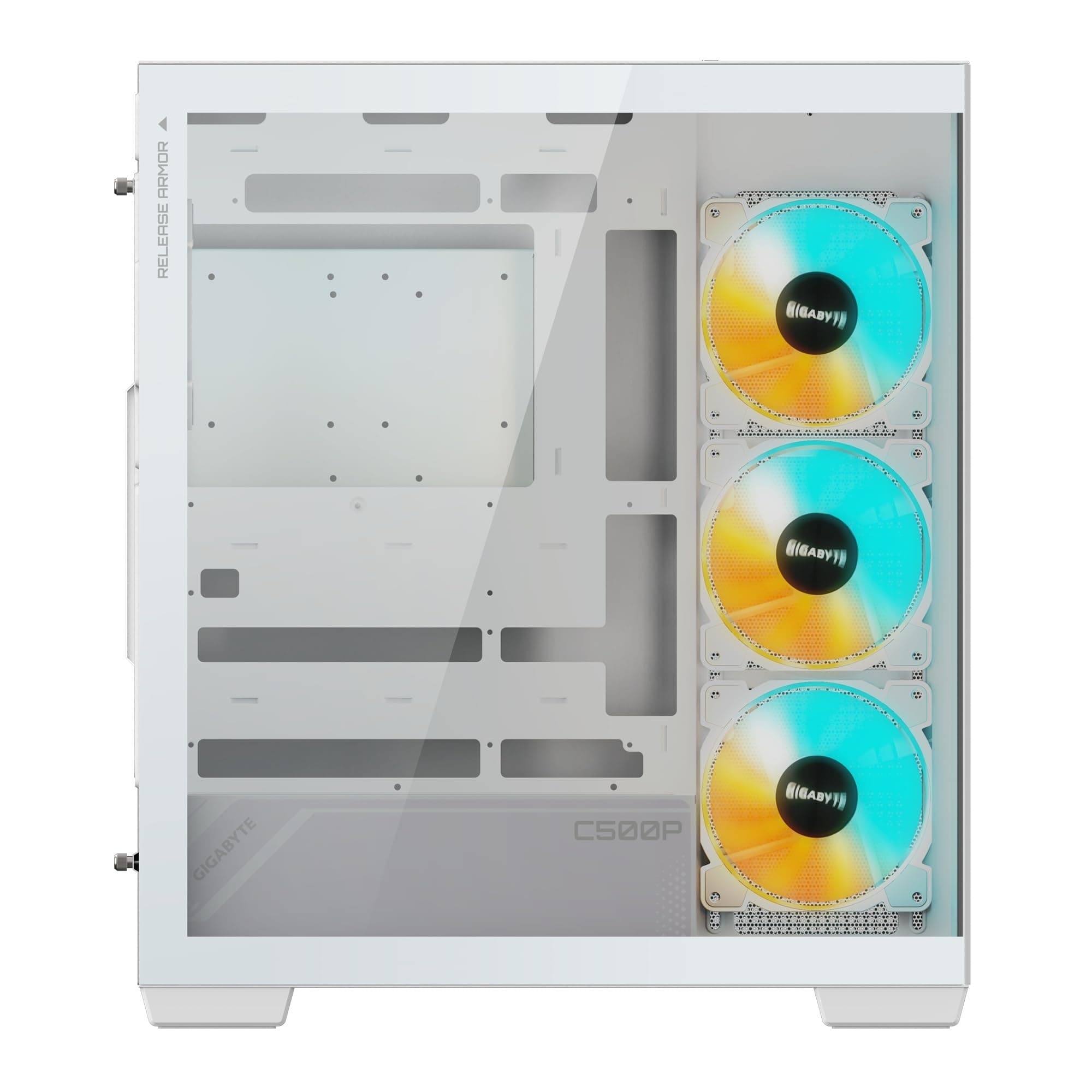 Gigabyte C500 Panoramic Stealth ATX Mid Tower gehärtetes Glas RGB Fusion PC-Gehäuse - Schwarz - GB-C500P ST Bild 7