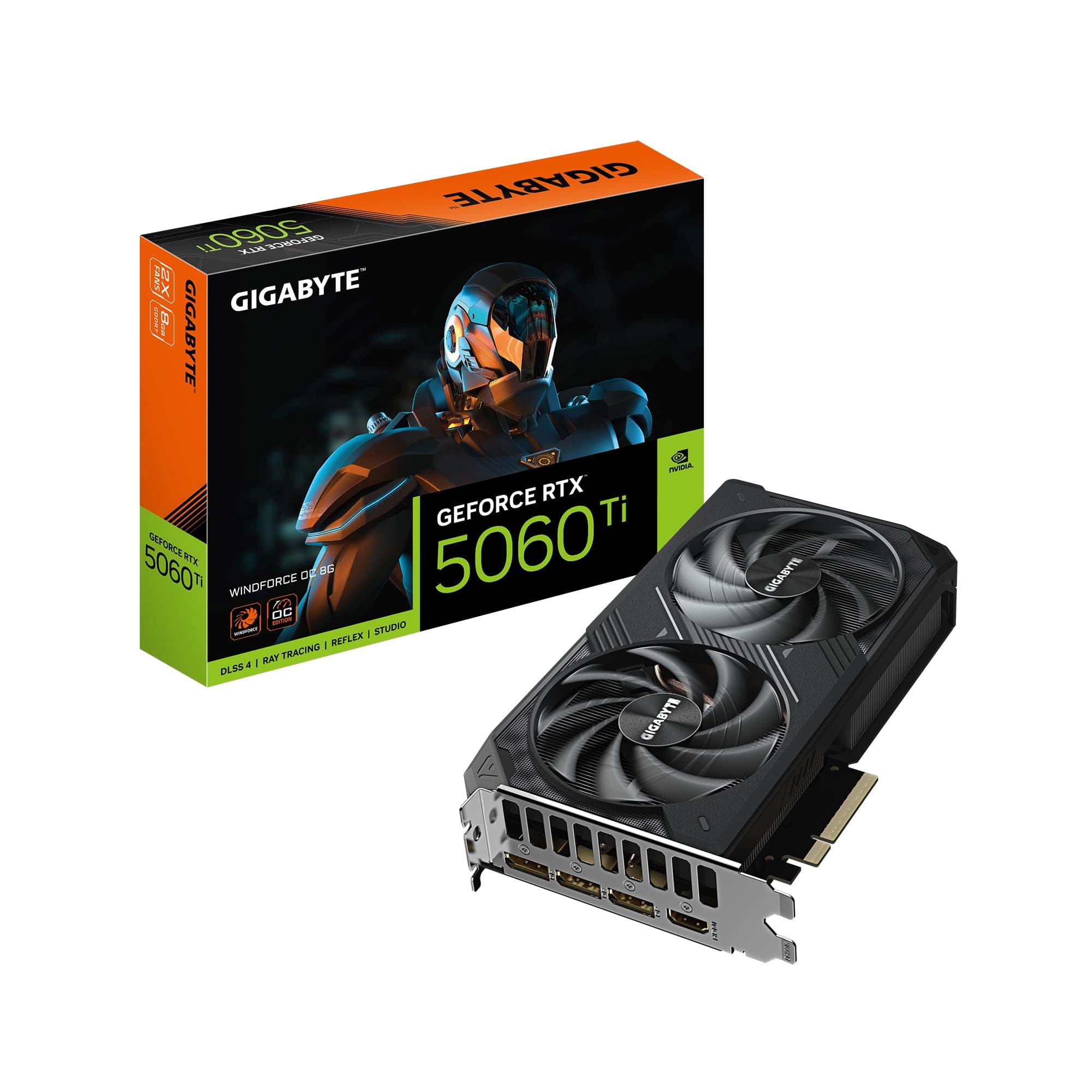 Gigabyte GeForce RTX 5060 Ti WINDFORCE OC 8G Grafikkarte – 8 GB GDDR7, 128 Bit, PCI-E 5.0, 2587 MHz Kernfrequenz, 3 x DisplayPort, 1 x HDMI, GV-N506TWF2OC-8GD Bild 2