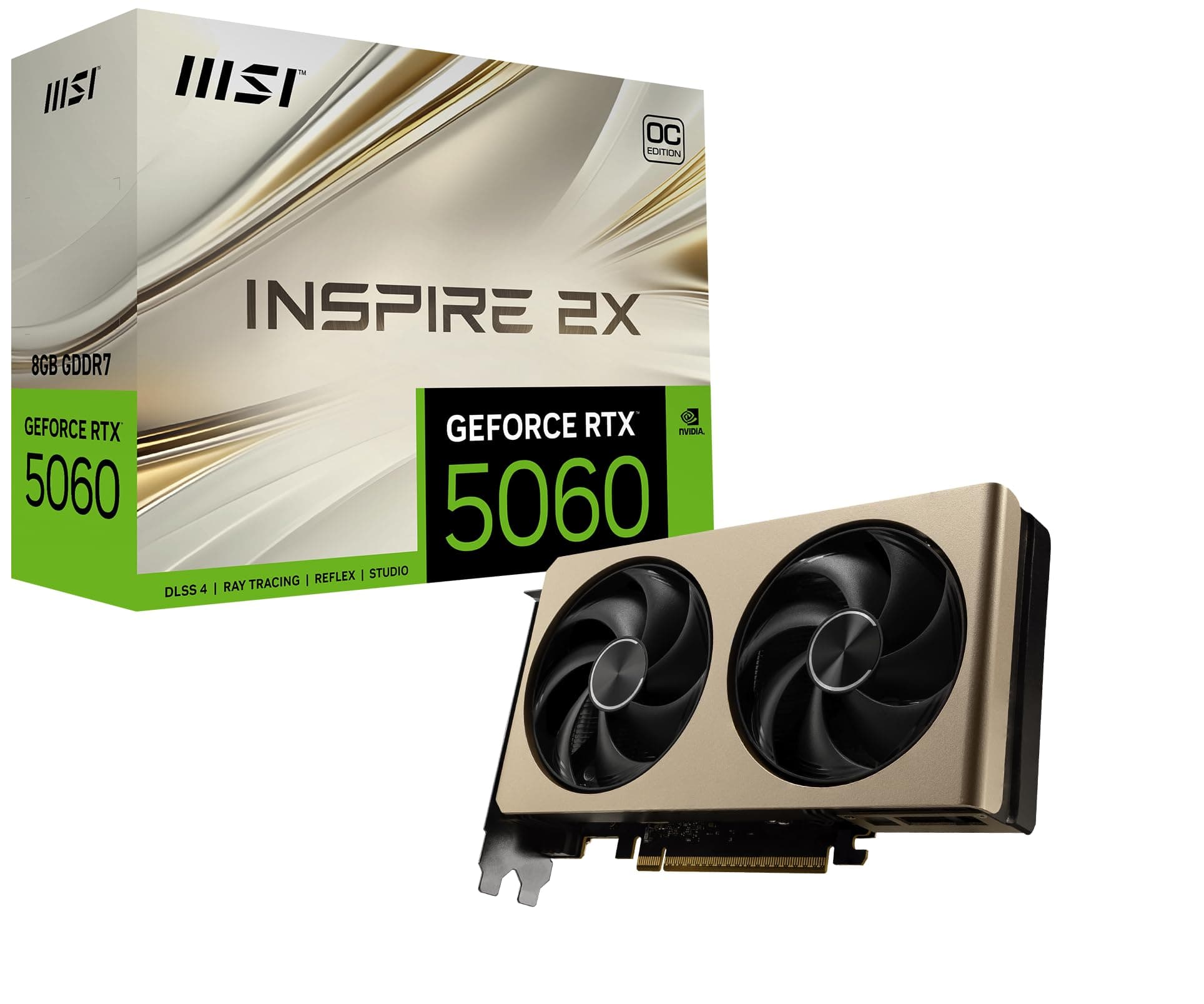 MSI GeForce RTX 5060 8G Inspire 2X OC - 8GB GDDR7 (28Gbps/128-bit), PCIe 5, Boost: 2535 Hz, HDMI 2.1b, DisplayPort 2.1b Bild 2