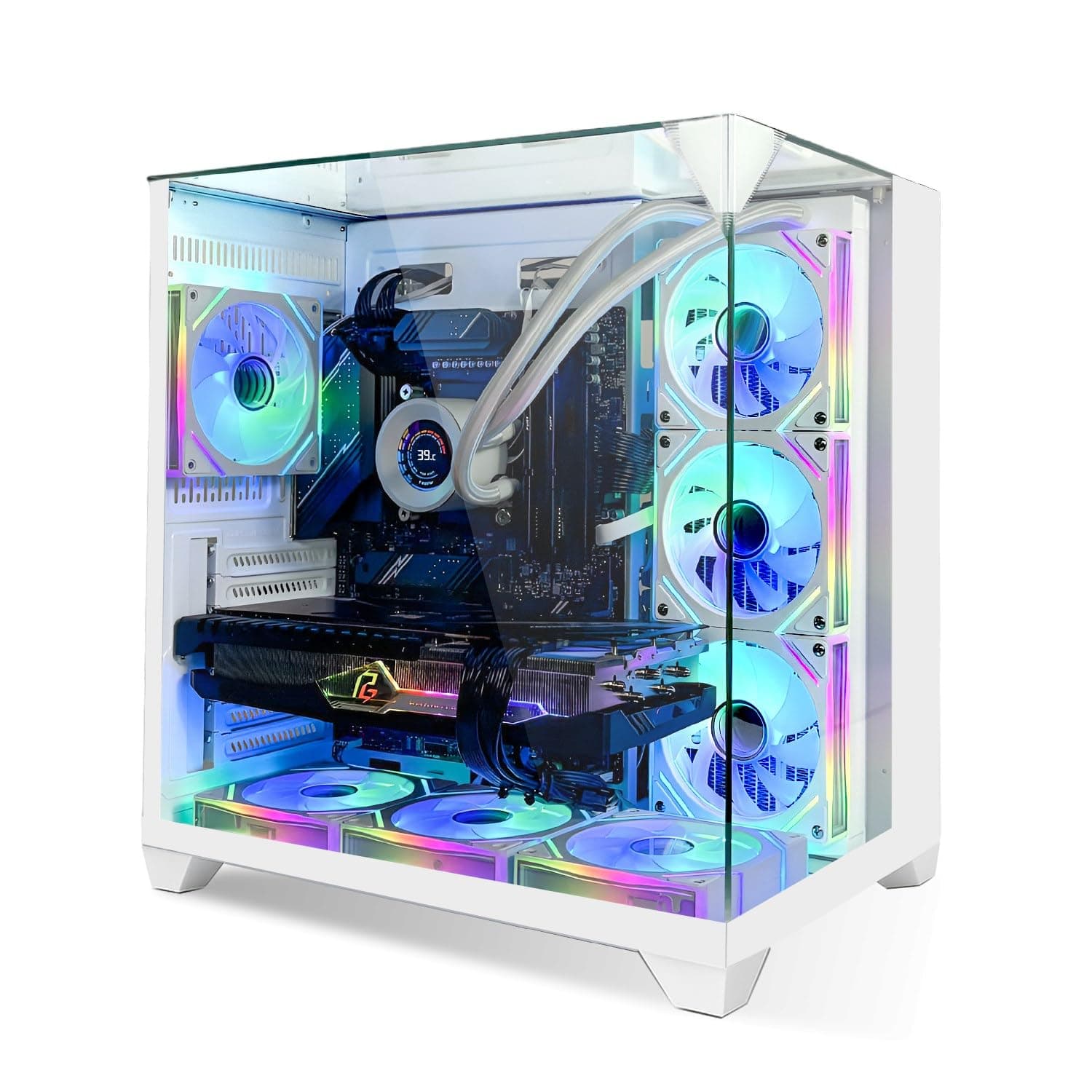 SYSTEMTREFF High-End Gaming PC weiß AMD Ryzen 9 9950X3D 16x5.7GHz | Nvidia RTX 5080 16GB | 2TB M.2 NVMe | 32GB DDR5 RAM | Windows 11 | Desktop Computer Rechner für Gamer, Zocker & Streamer