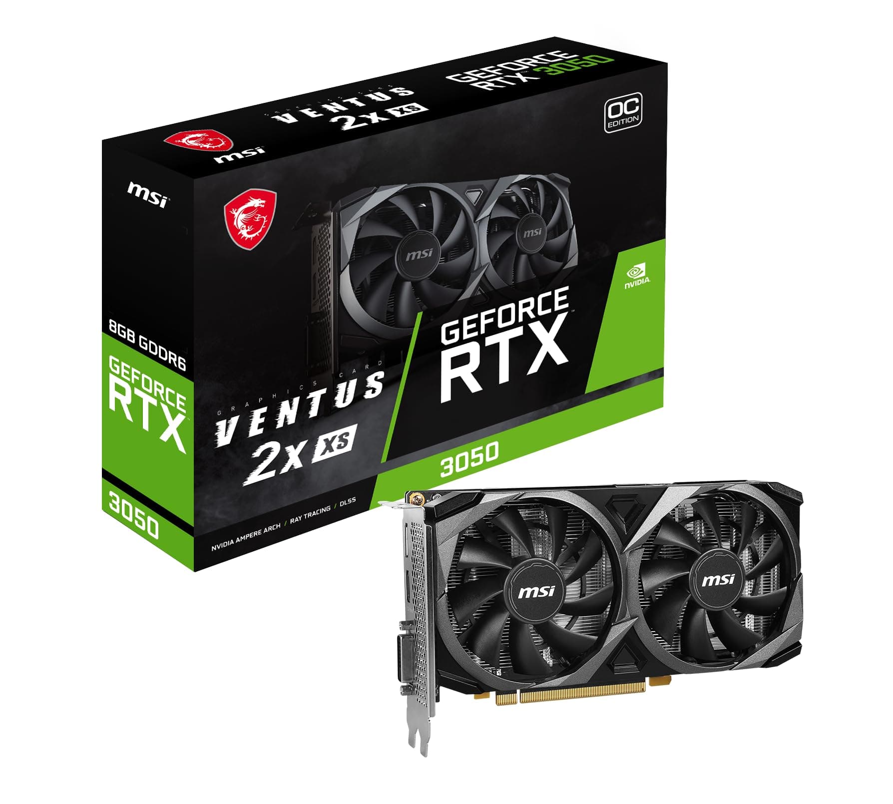 MSI GeForce RTX 3050 Ventus 2X XS 8G OC - 8GB GDDR6 Speicher, 128-bit, 14 Gbps Bild 2