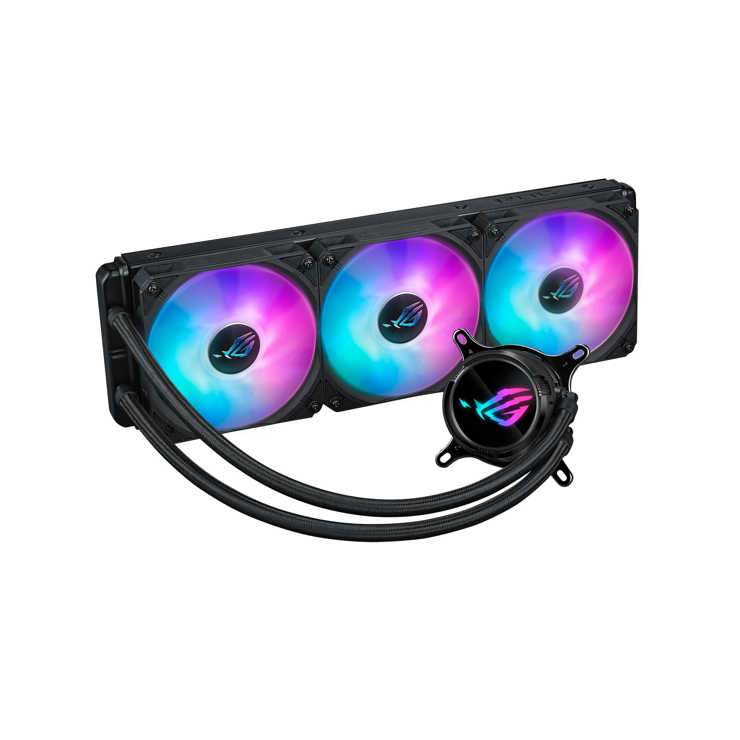 ASUS ROG Strix LC III 360 ARGB All-in-One Flüssig-CPU-Wasserkühlung schwarz (DREI adressierbare ROG ARGB-Lüfter, Anti-Vibrations-Gummi, kompatibel mit Intel LGA 1700, 1200, 115X, AMD AM5, AM4) Bild 2