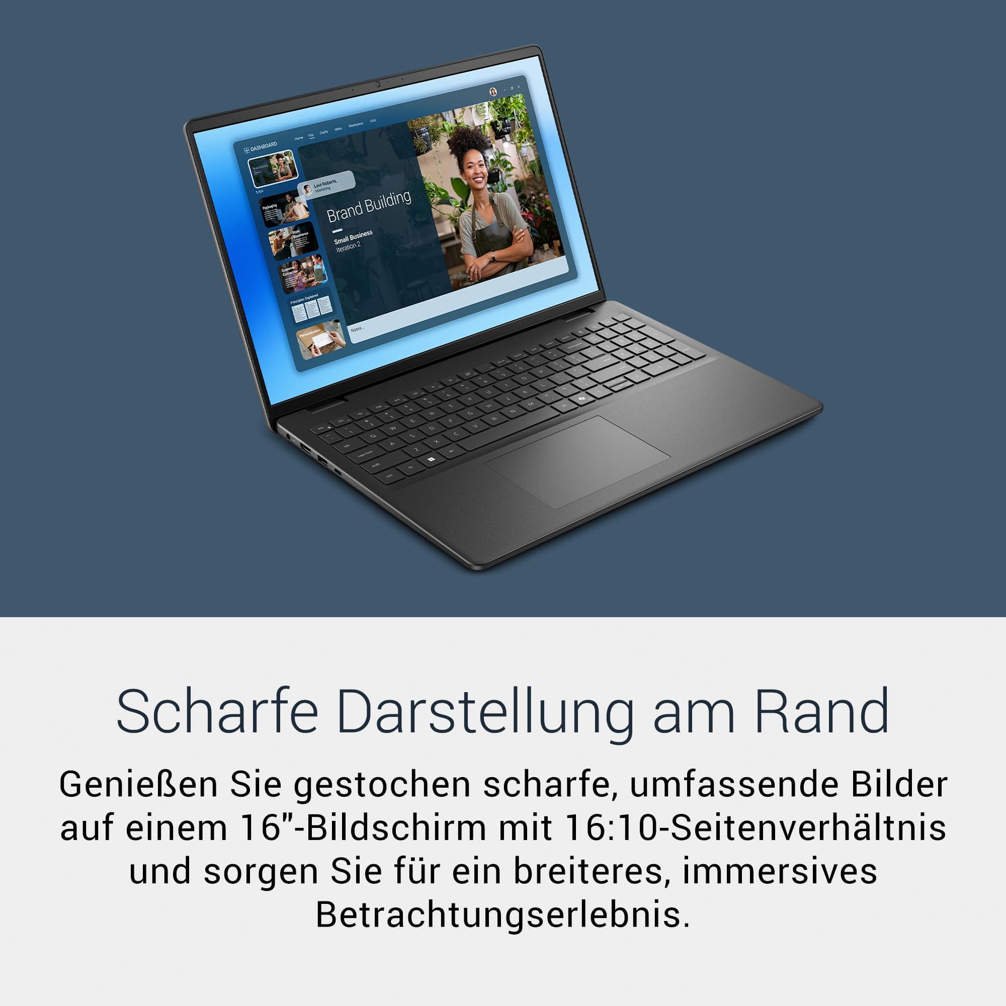 Dell 16 Laptop DC16250-16 Inch FHD+ 16:10 (1920x1200), Intel Core 5 Series 1 Processor, Intel UHD Graphics, 16GB DDR5 RAM, 512GB SSD, Windows 11 Home, QWERTZ Keyboard, Fingerprint Sensor - Black Core 5 120U 16 GB 512GB SSD Bild 2