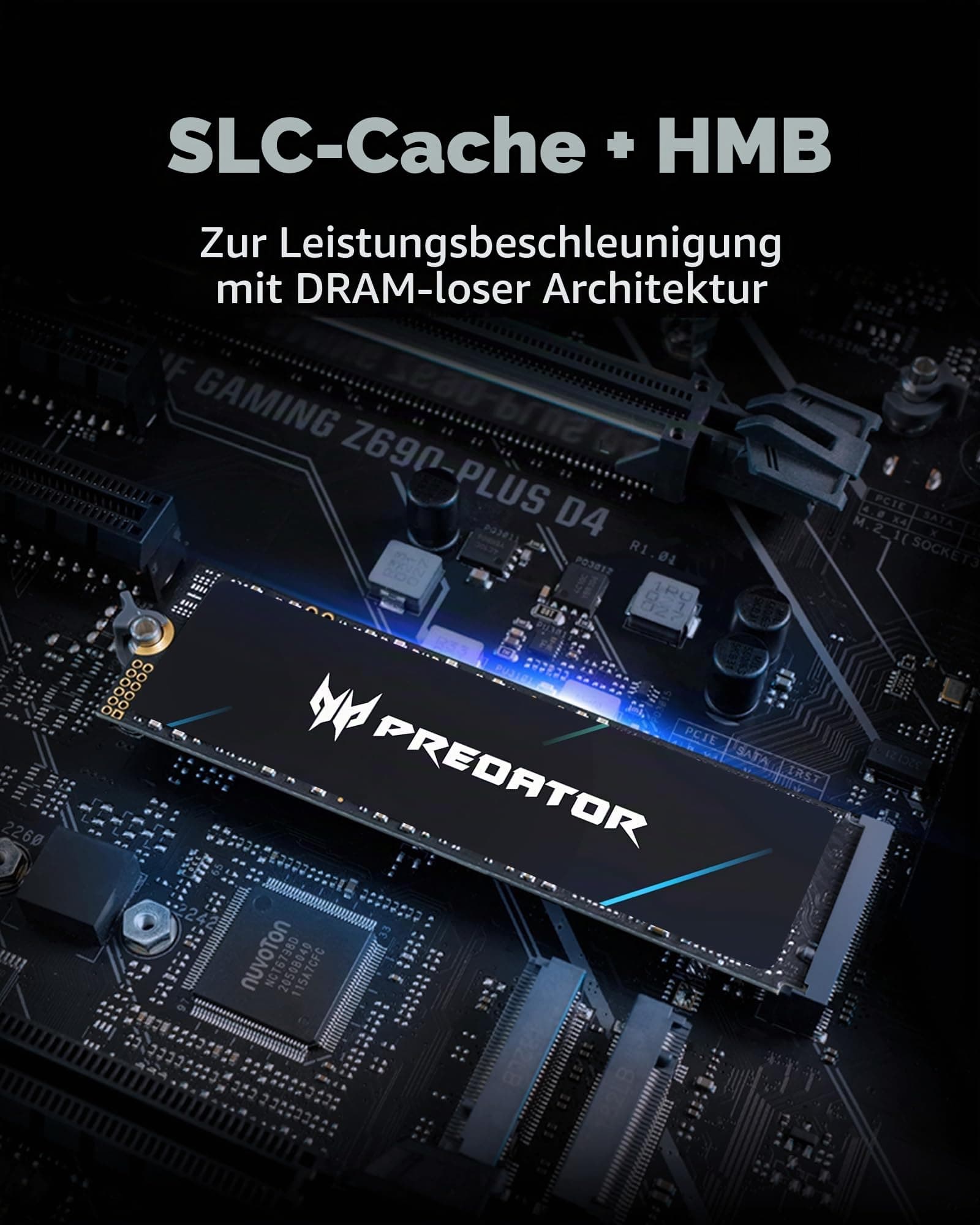Acer Predator GM7 512GB M.2 NVMe SSD PCIe 4.0 - Lesegeschwindigkeit bis zu 7400 MB/s - Professionelle Interne Festplatte - Gaming Speicher Kompatibel mit PC, Laptop & PS5 Bild 7