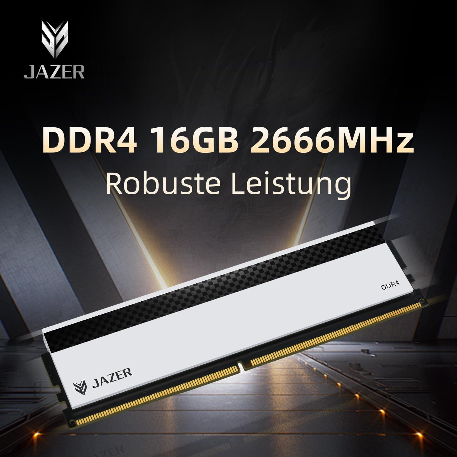 JAZER DDR4 RAM 16GB 2666MHz DIMM PC4-21300 Desktop Memory | 1x16GB, XMP 2.0, CL19, 1.2V, High Performance Arbeitsspeicher Bild 5