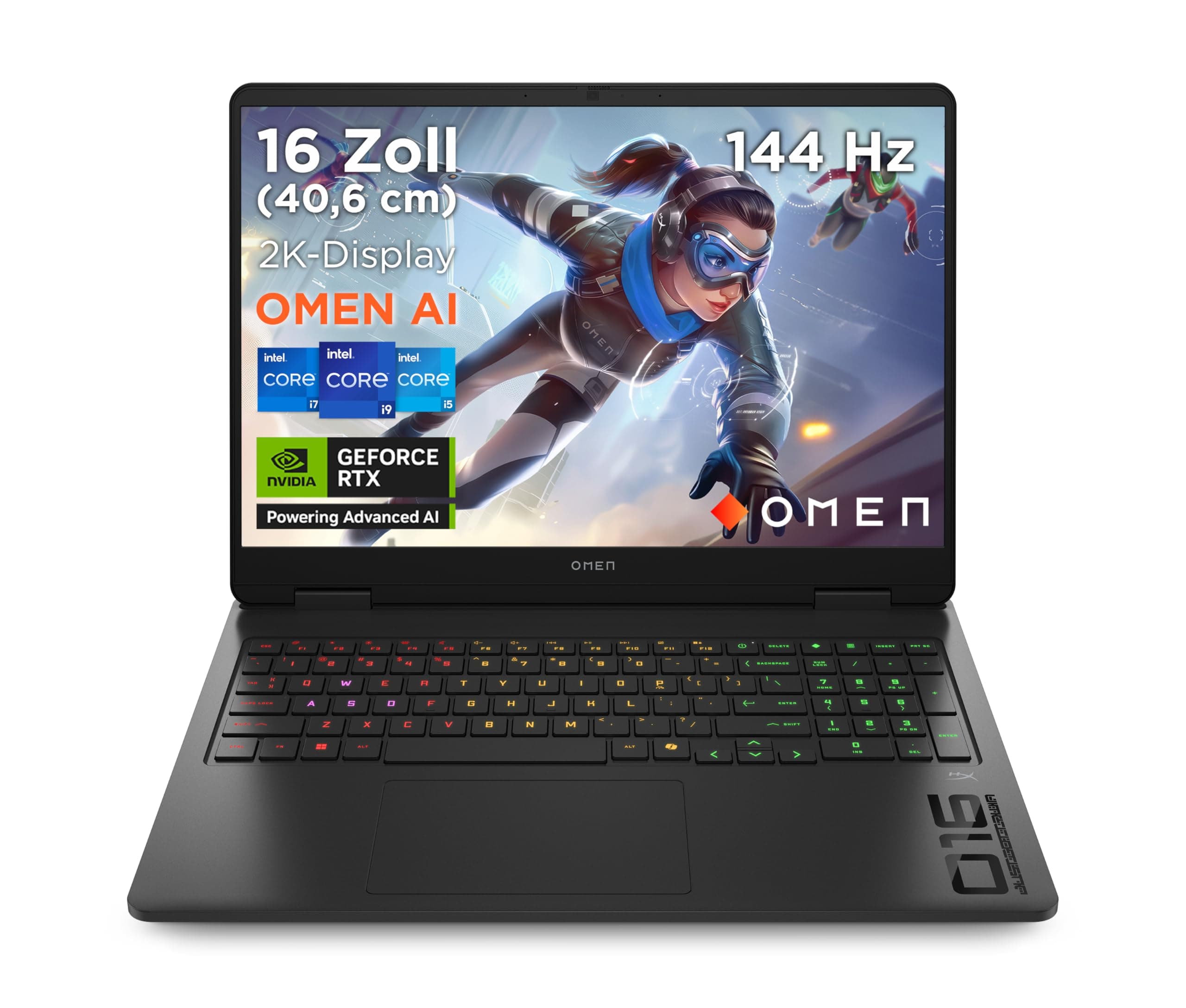 OMEN Gaming Laptop, 16" 2K WUXGA Display, 1920×1200, 16:10, 144Hz, Intel Core i7-14650HX, NVIDIA GeForce RTX 5060, 16GB RAM, 1TB SSD, Win 11, RGB-QWERTZ, Wi-Fi 6, Shadow Black, inkl. 3 Monate GamePass Intel Core i7-14650HX NVIDIA GeForce RTX 5060 144 Hz FHD