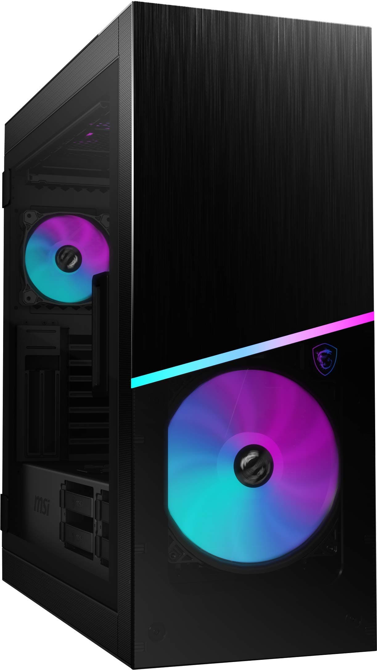 MSI MPG SEKIRA 500X Mid-Tower ATX Gehäuse (4X USB 3.1 Anschluss, 3X 200mm und 1x 120mm A-RGB Fan und 1x 200mm Fan im Lieferumfang, schwarz, RGB) Bild 7