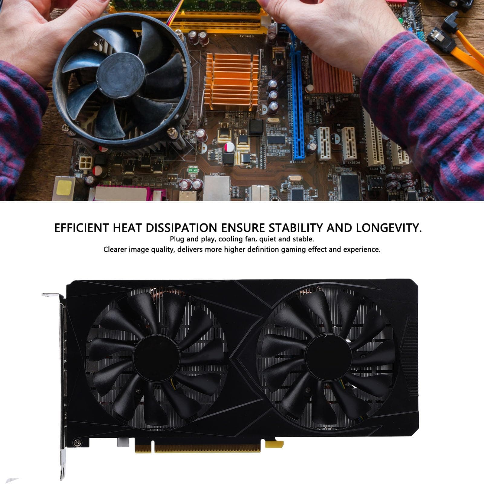Sxhlseller Gaming Grafikkarte, 6 GB GDDR6, Diskrete Grafikkarte mit 192 Bit Dual Lüfter für 1080p 2K AAA Gaming, Unterstützt PCIe 3.0 X16 RTX 3060 Bild 3