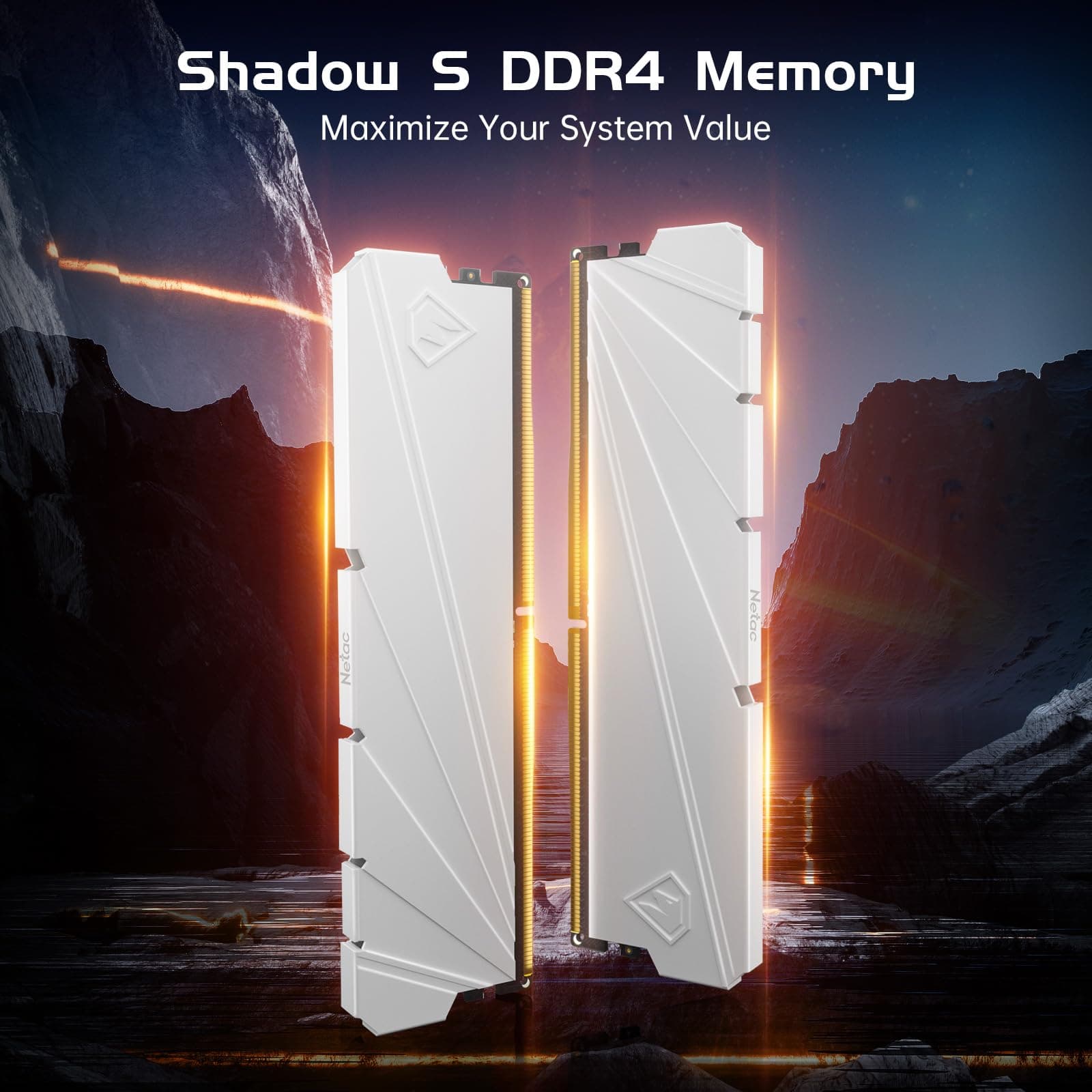 Netac 32GB (2x16GB) DDR4 3200MHz C16 XMP 2.0 High Performance Desktop Workstation Kit, weiß 2×16GB Bild 4